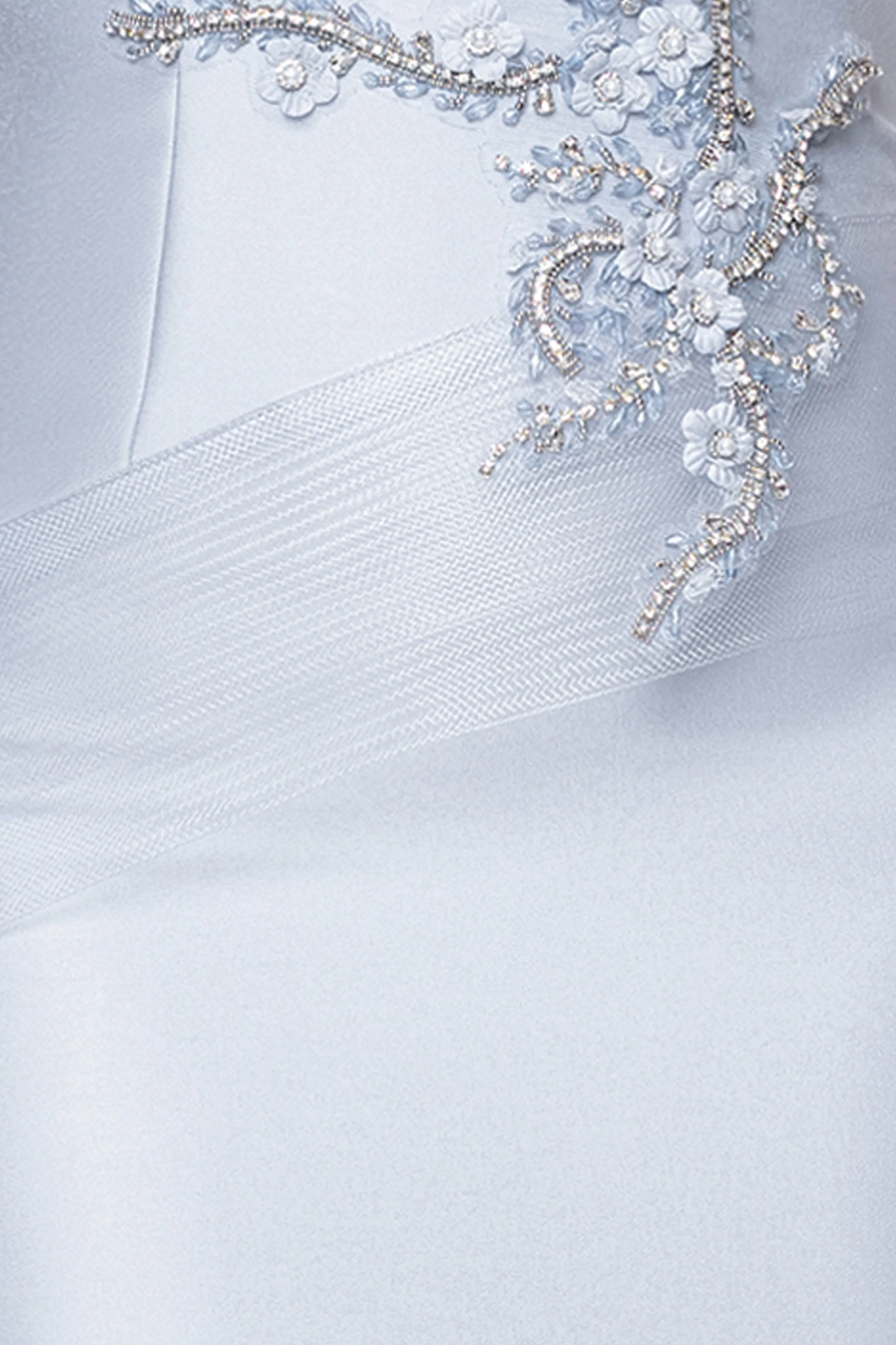 Plus "Zara" Mikado Off the Shoulder Floral Bead Floor Length Dress sold by Betsy & Adam product image thumbnail 4