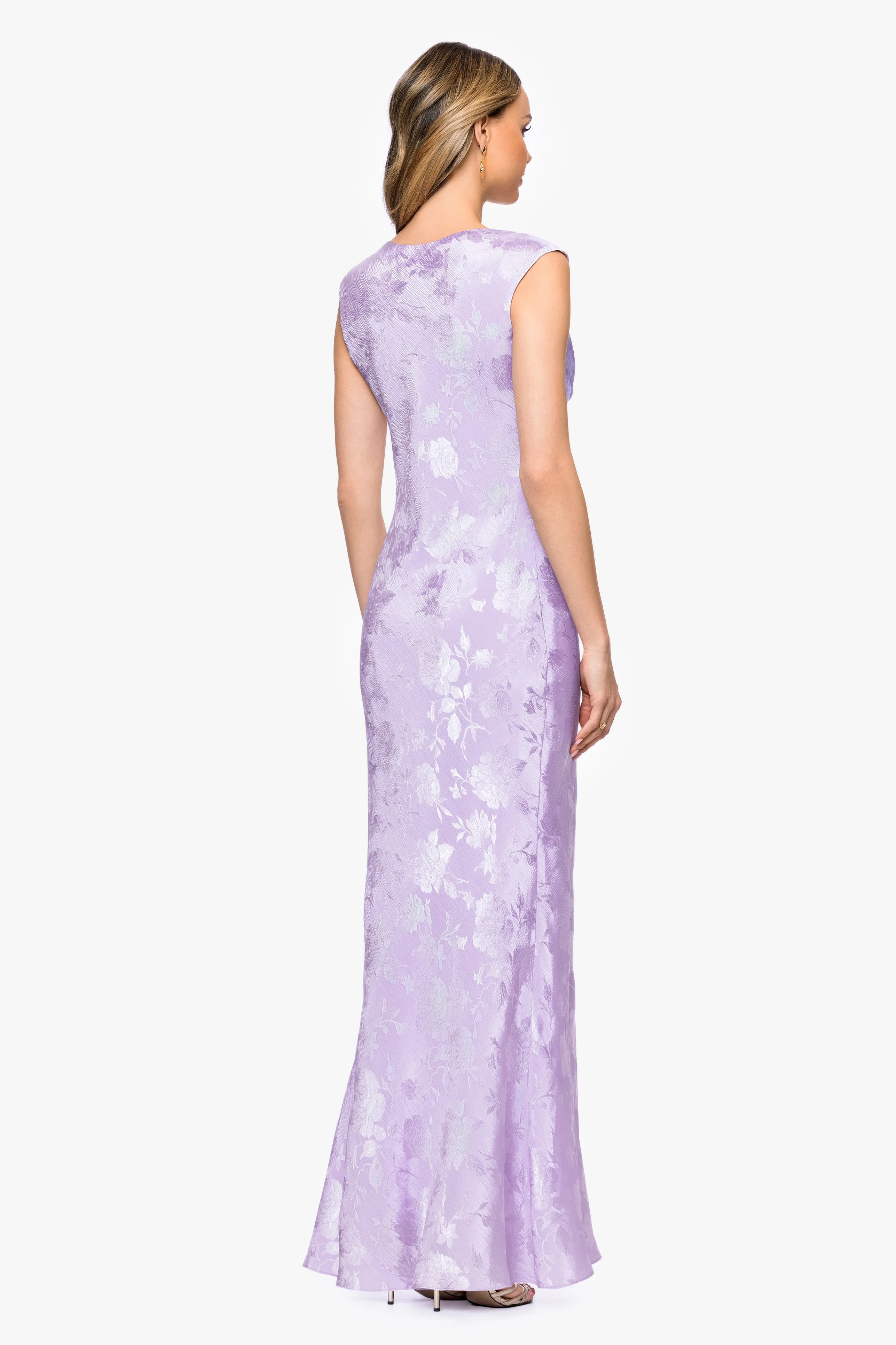 "Kayley" Jacquard Cowl Neck Floor Length Dress sold by Betsy & Adam product image thumbnail 3