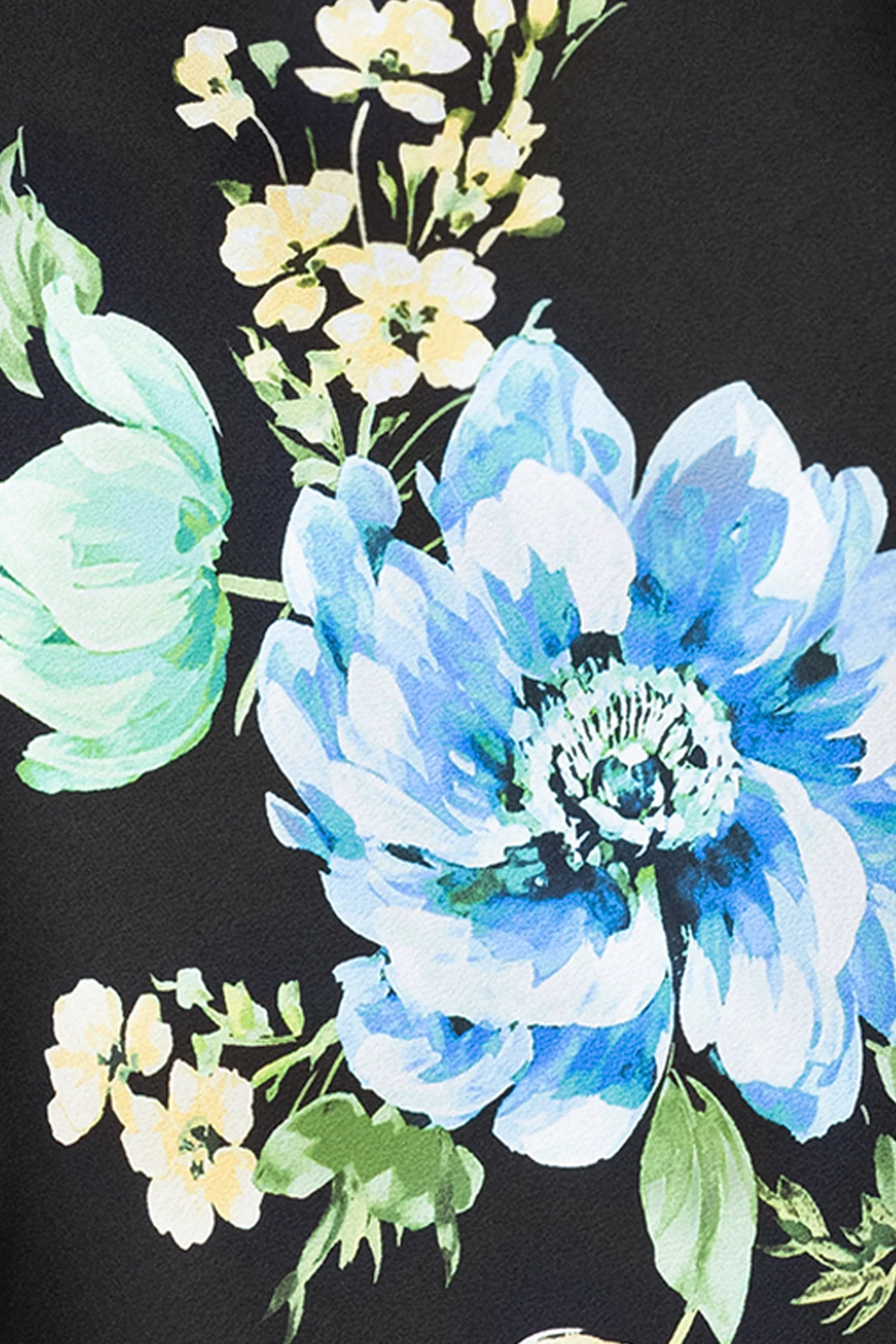 "Delaney" Printed Flower Satin Tie Neck Floor Length Dress sold by Betsy & Adam product image thumbnail 5