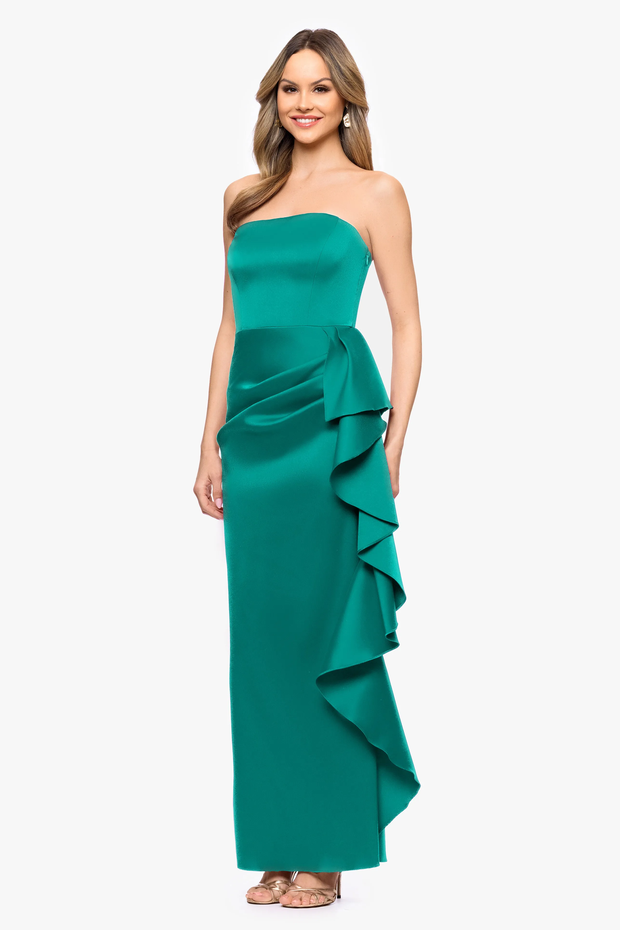 "Sunny" Mikado Strapless Floor Length Dress sold by Betsy & Adam product image thumbnail 4