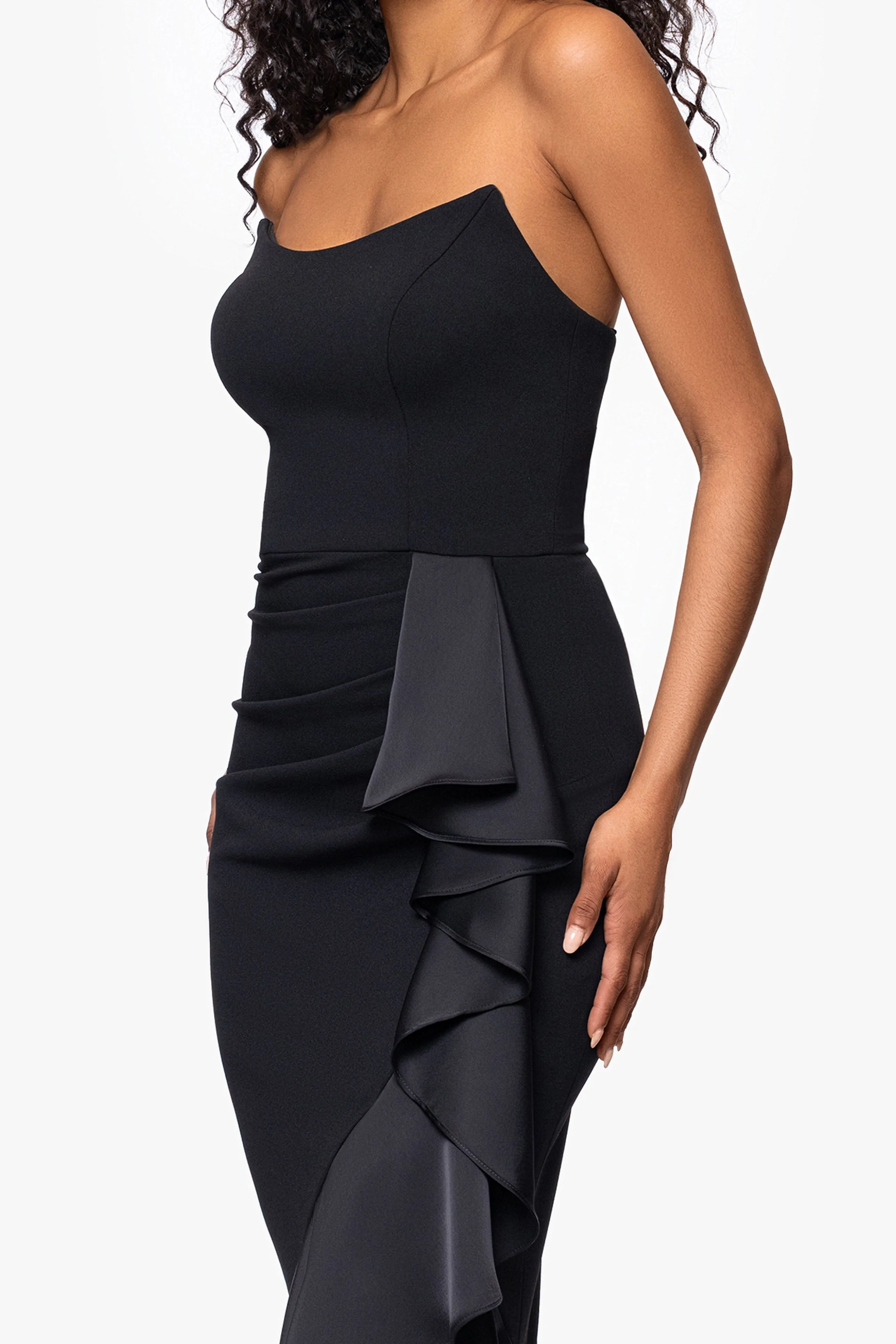 "Sierra" Scuba Crepe and Satin Strapless Floor Length Dress sold by Betsy & Adam product image thumbnail 2