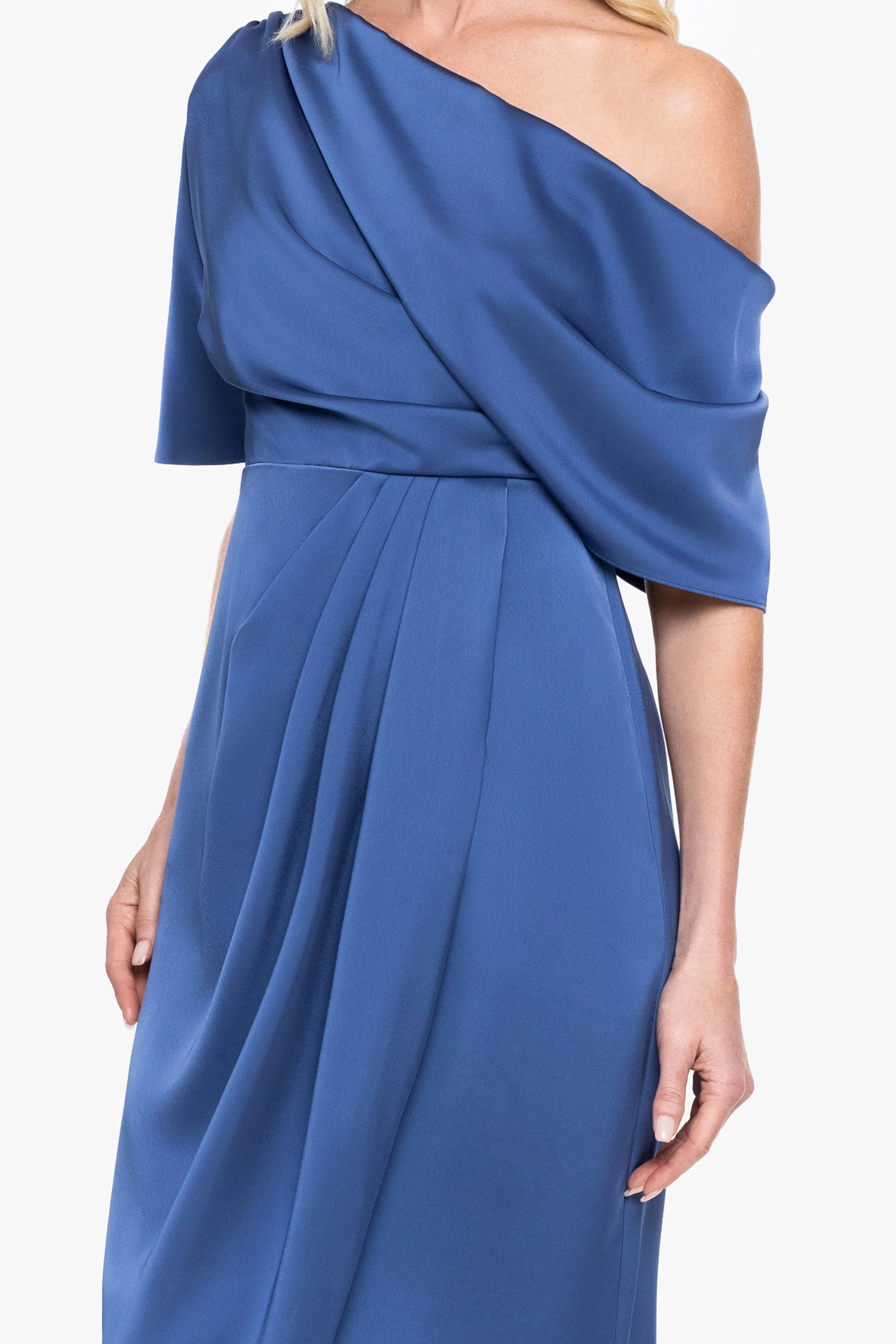 "Sylvie" Satin Short Sleeve Tulip Midi Dress sold by Betsy & Adam product image thumbnail 2