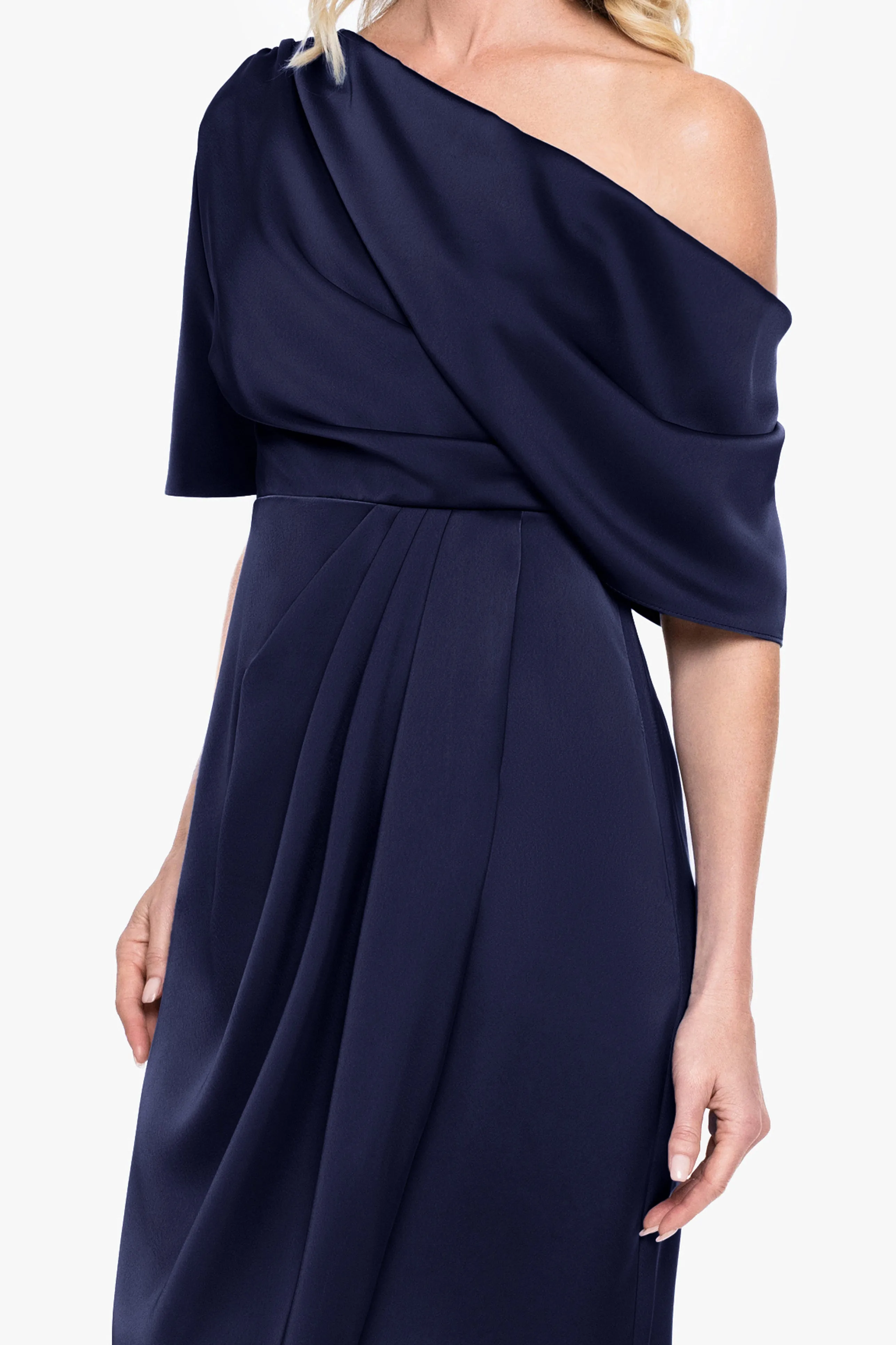 "Sylvie" Satin Short Sleeve Tulip Midi Dress sold by Betsy & Adam product image thumbnail 3