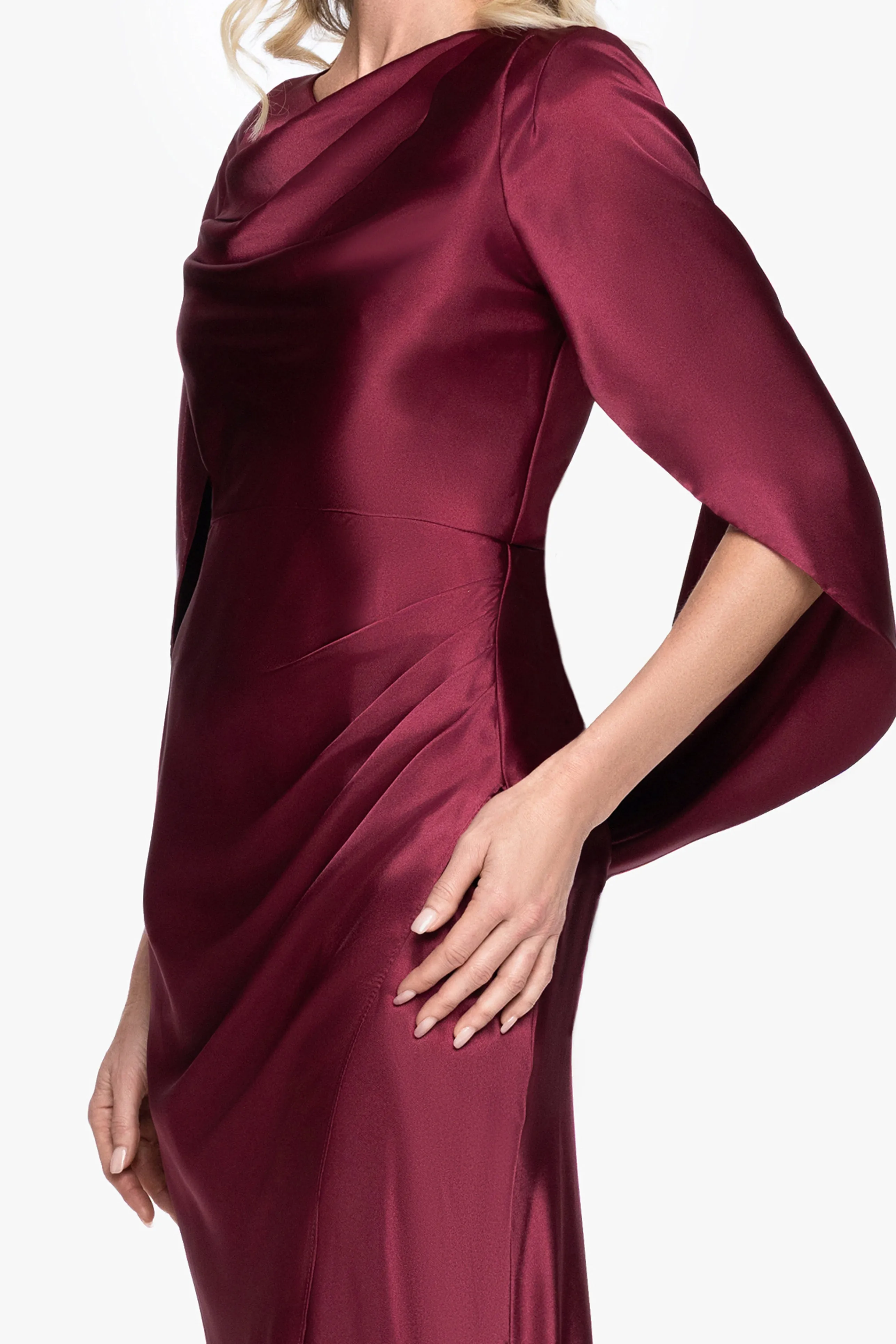 "Cece" Satin Droop Back Floor Length Dress sold by Betsy & Adam product image thumbnail 2