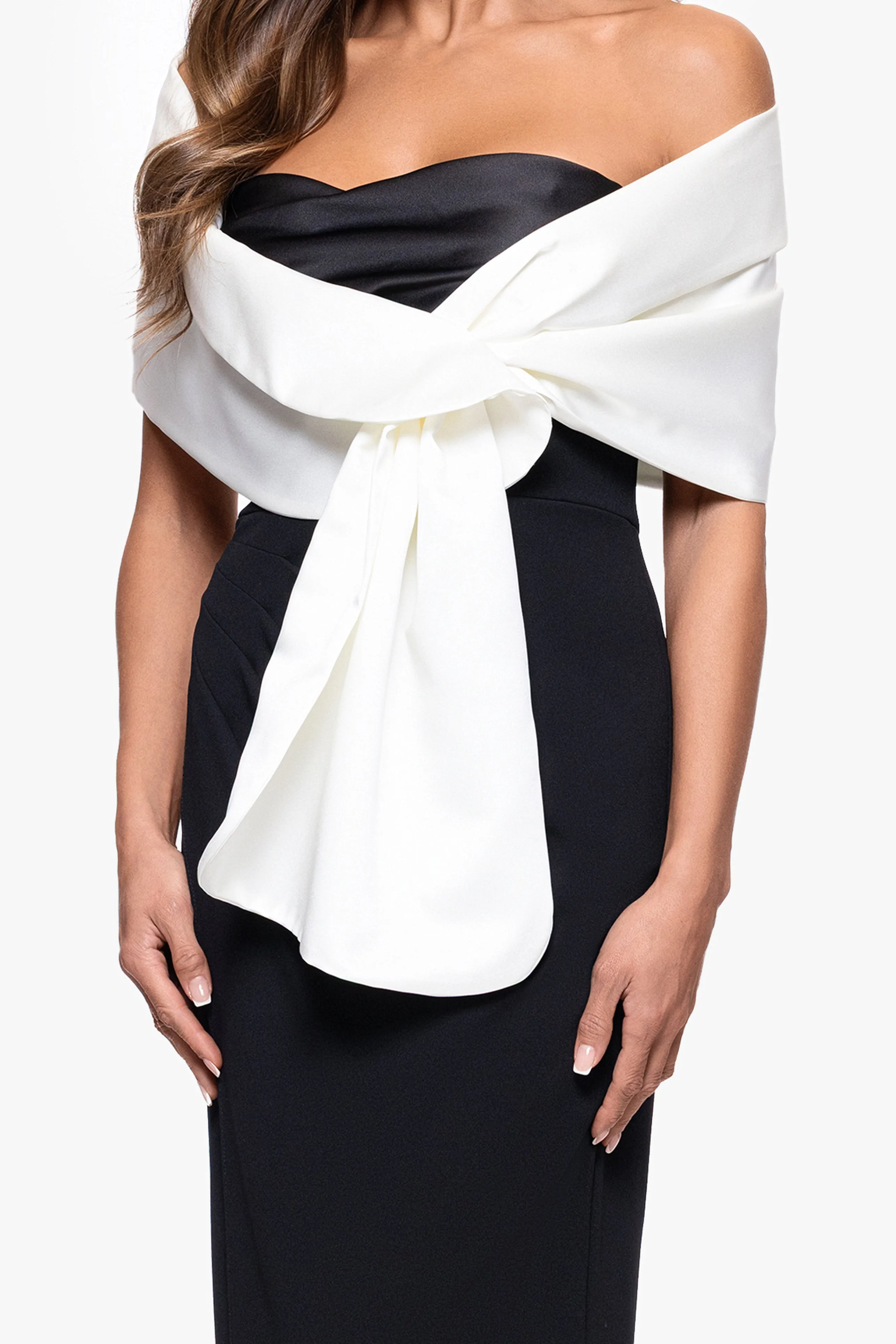 "Trixie" Satin Pull Through Shawl Wrap sold by Betsy & Adam product image thumbnail 3