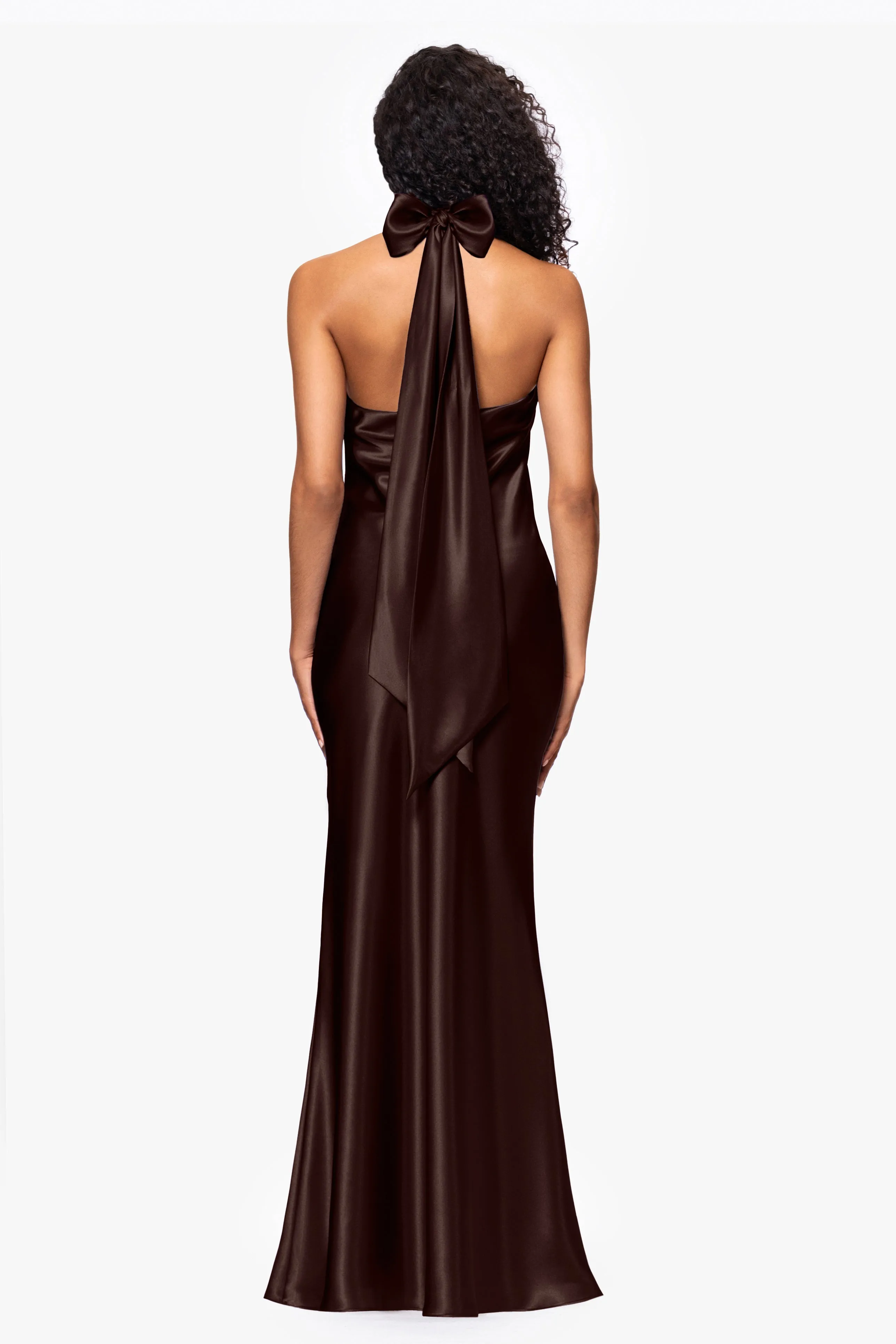 "Shannon" Halter Necktie Floor Length Dress sold by Betsy & Adam product image thumbnail 4