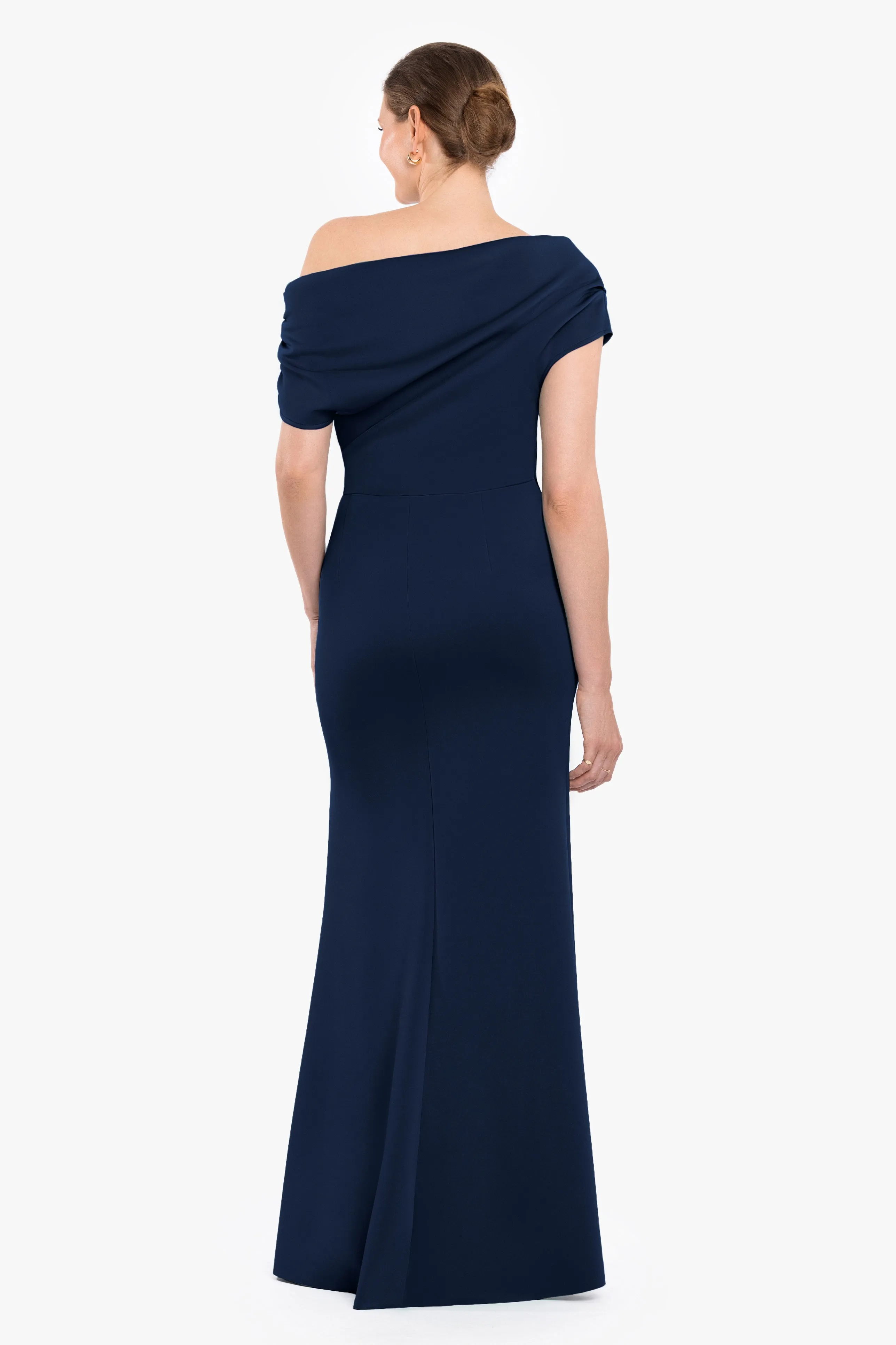 "Lillian" Techno Scuba Rouching Long Dress sold by Betsy & Adam product image thumbnail 3