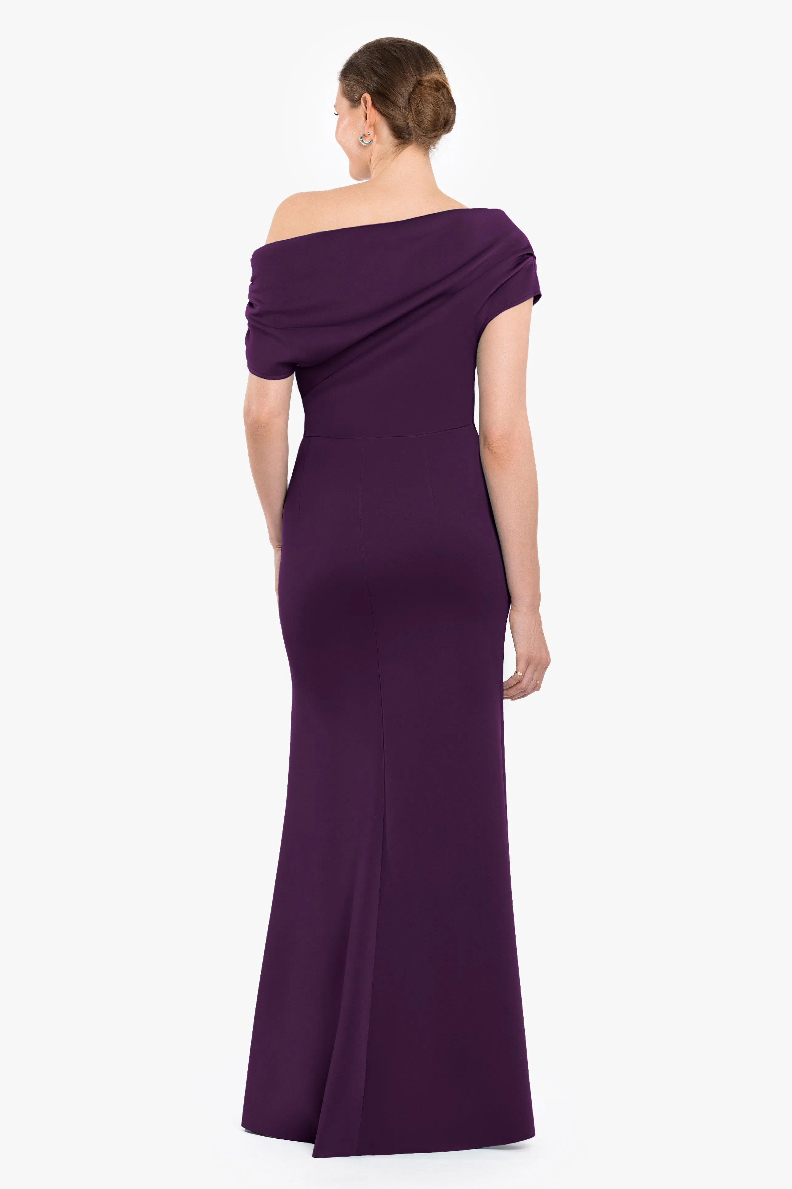 "Lillian" Techno Scuba Rouching Long Dress sold by Betsy & Adam product image thumbnail 3