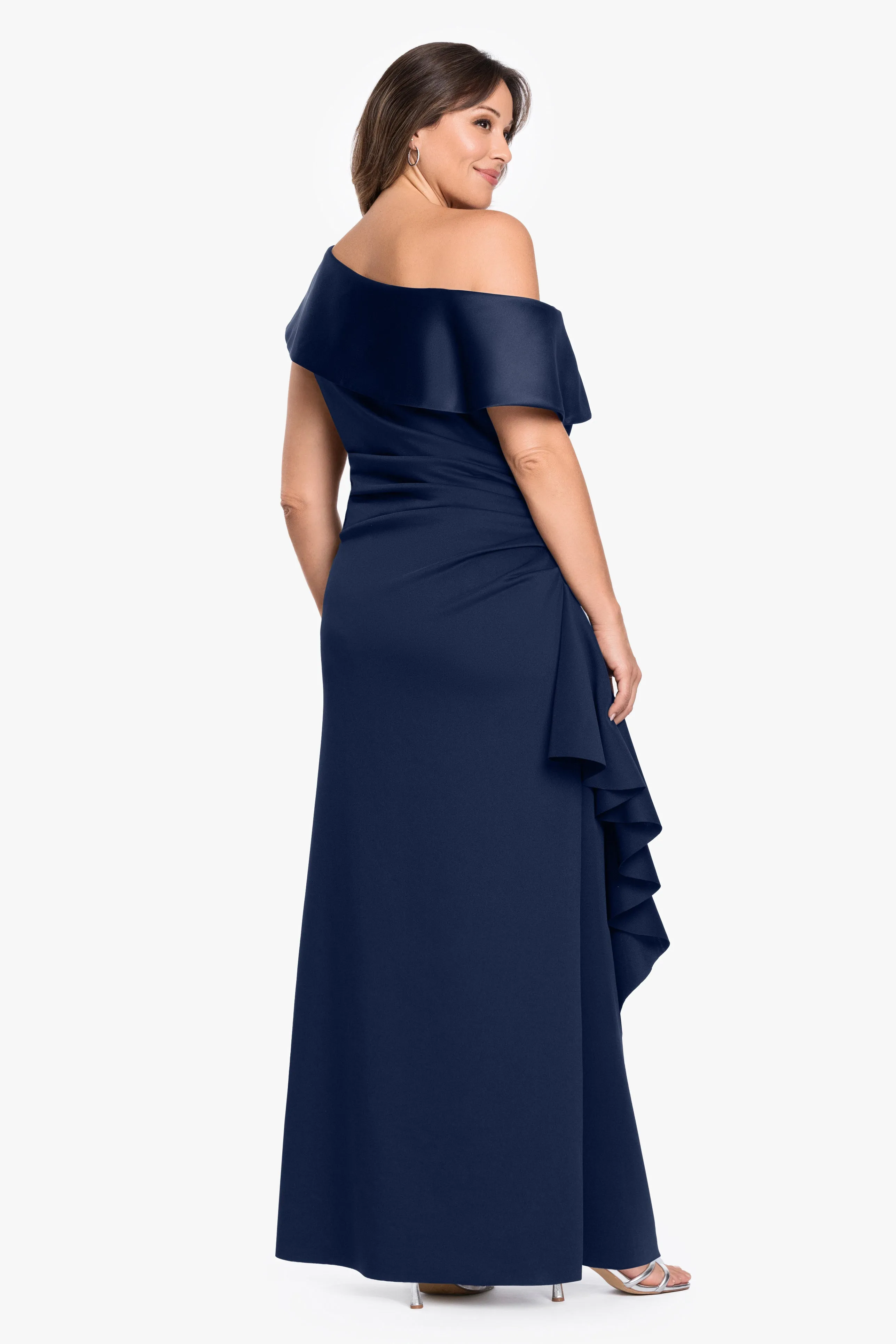 "Mariah" Plus Techno Scuba Off The Shoulder Dress sold by Betsy & Adam product image thumbnail 3