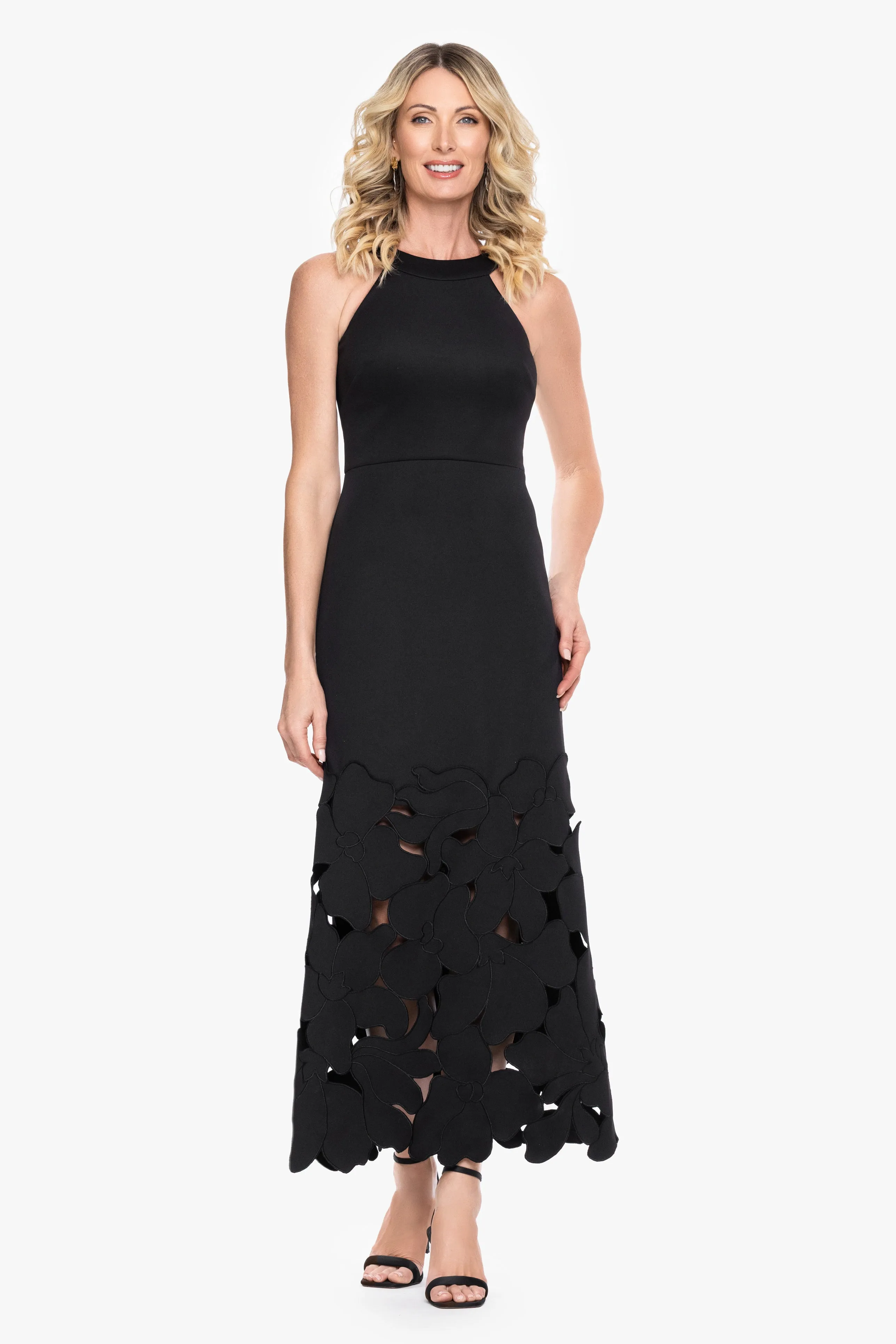 "Mallory" Techno Scuba Laser Cut Dress sold by Betsy & Adam product image thumbnail 2