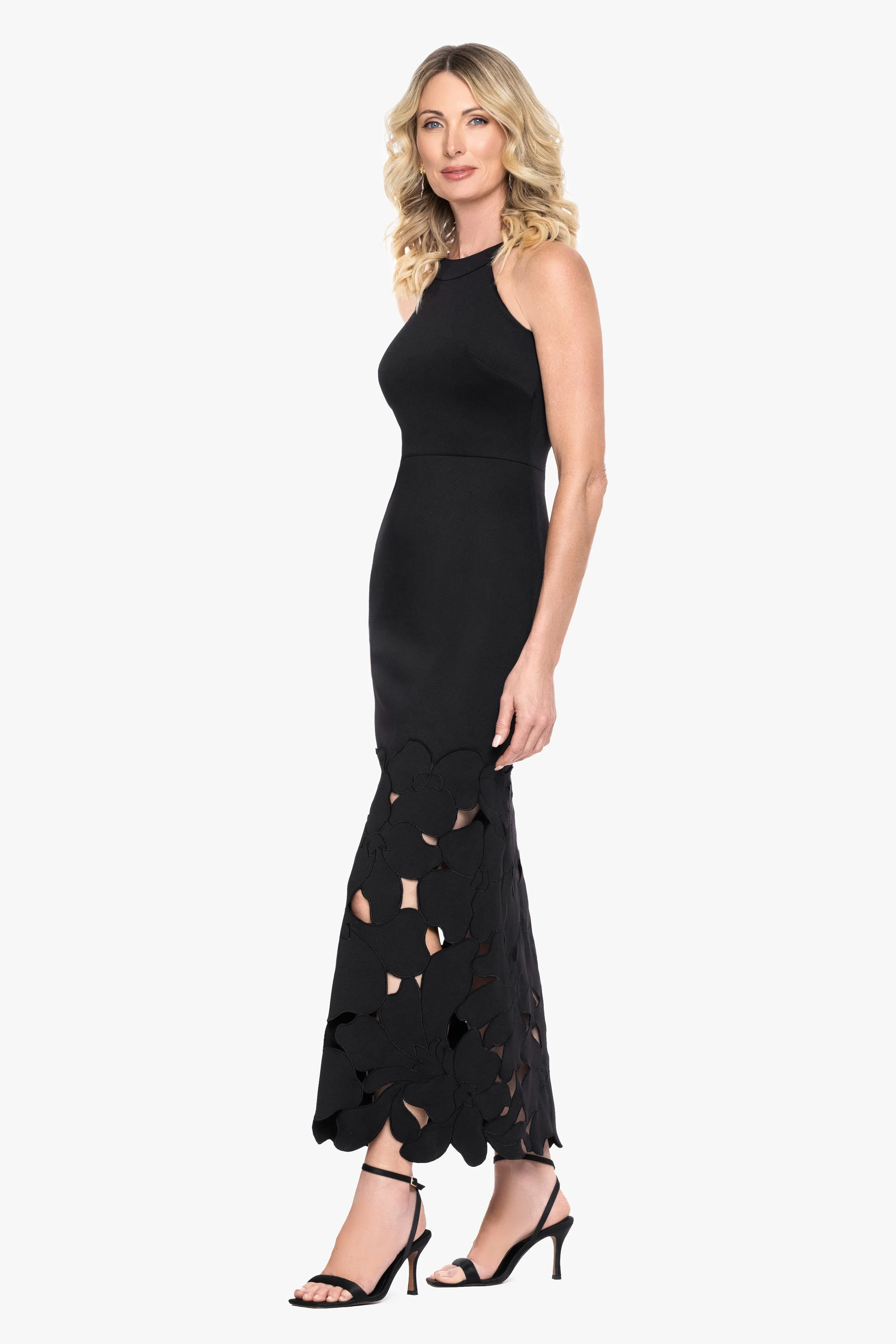 "Mallory" Techno Scuba Laser Cut Dress sold by Betsy & Adam product image thumbnail 5