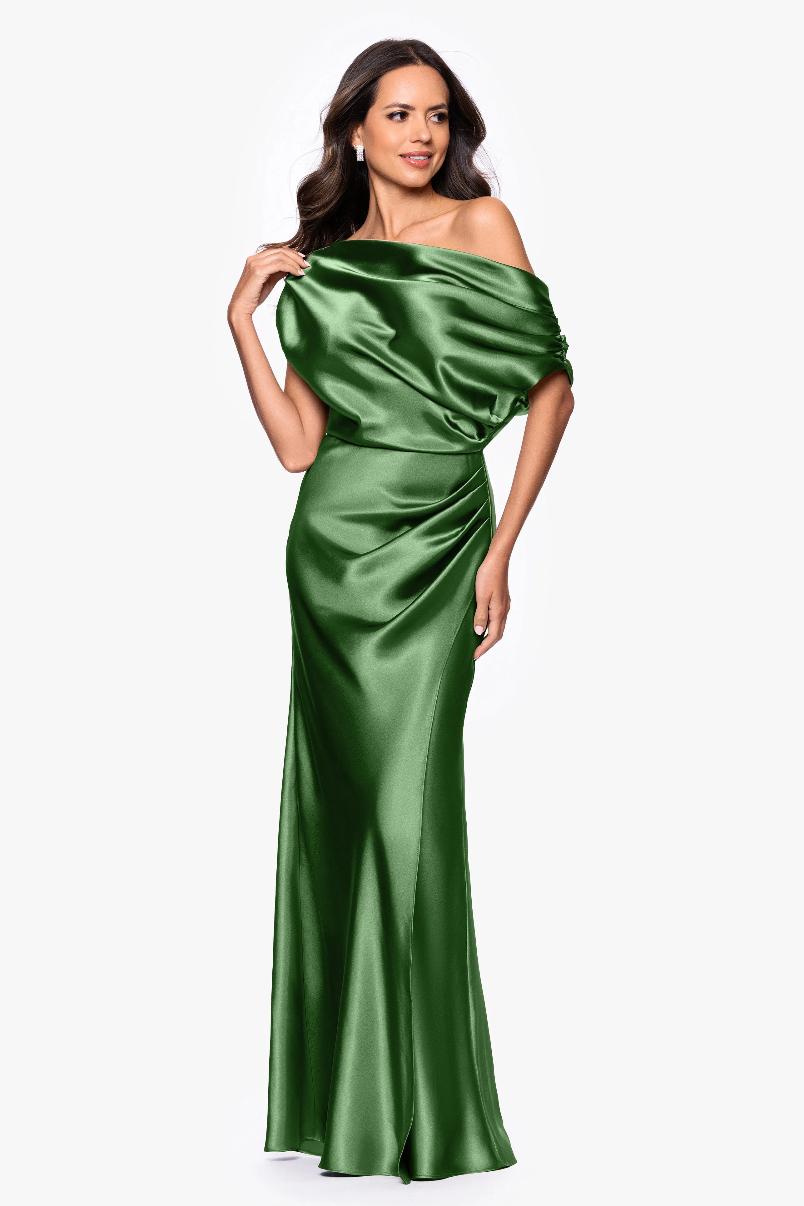 "Sofia" Petite Satin Drop Shoulder Dress sold by Betsy & Adam product image thumbnail 5