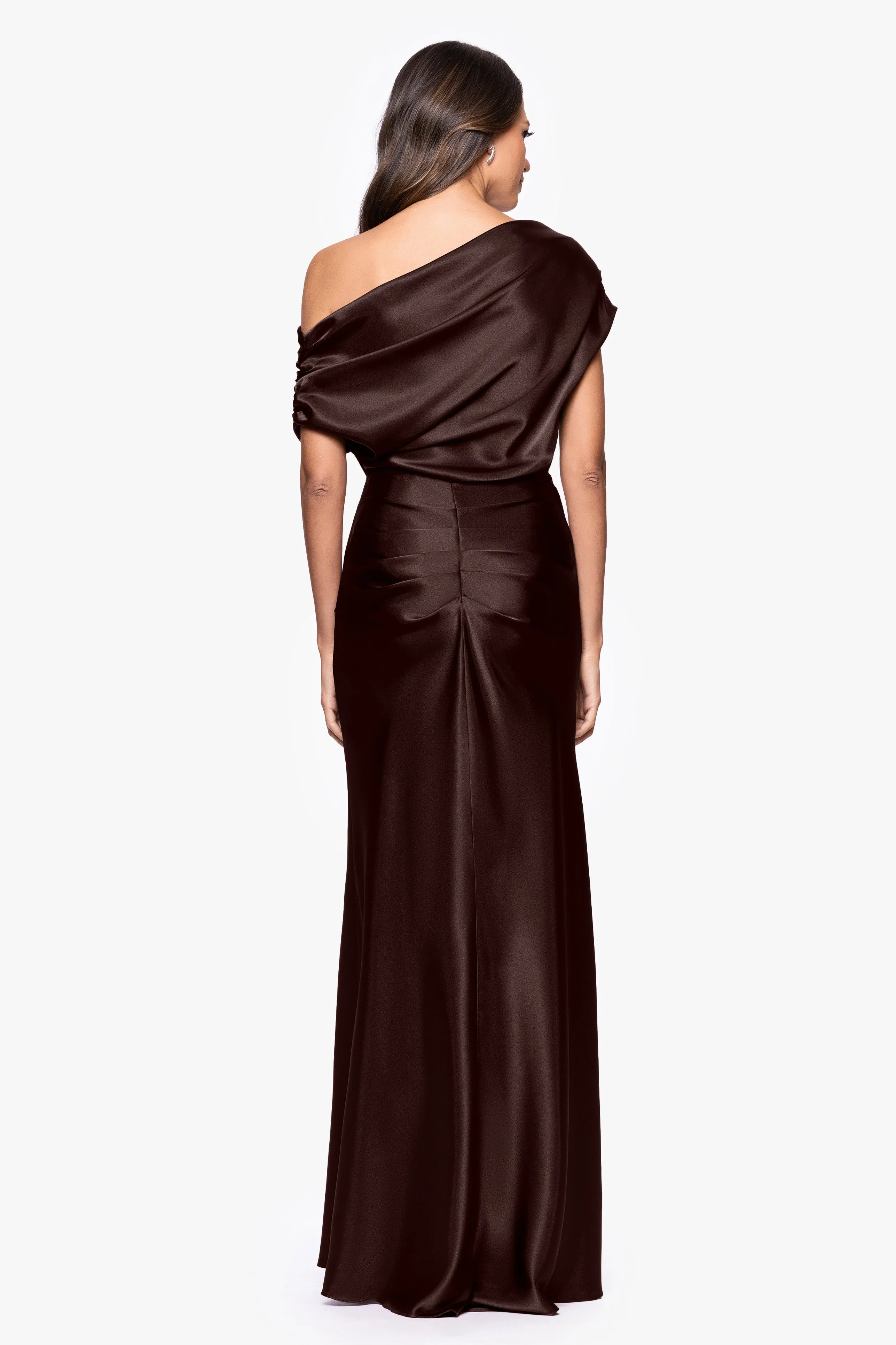 "Sofia" Petite Satin Drop Shoulder Dress sold by Betsy & Adam product image thumbnail 3