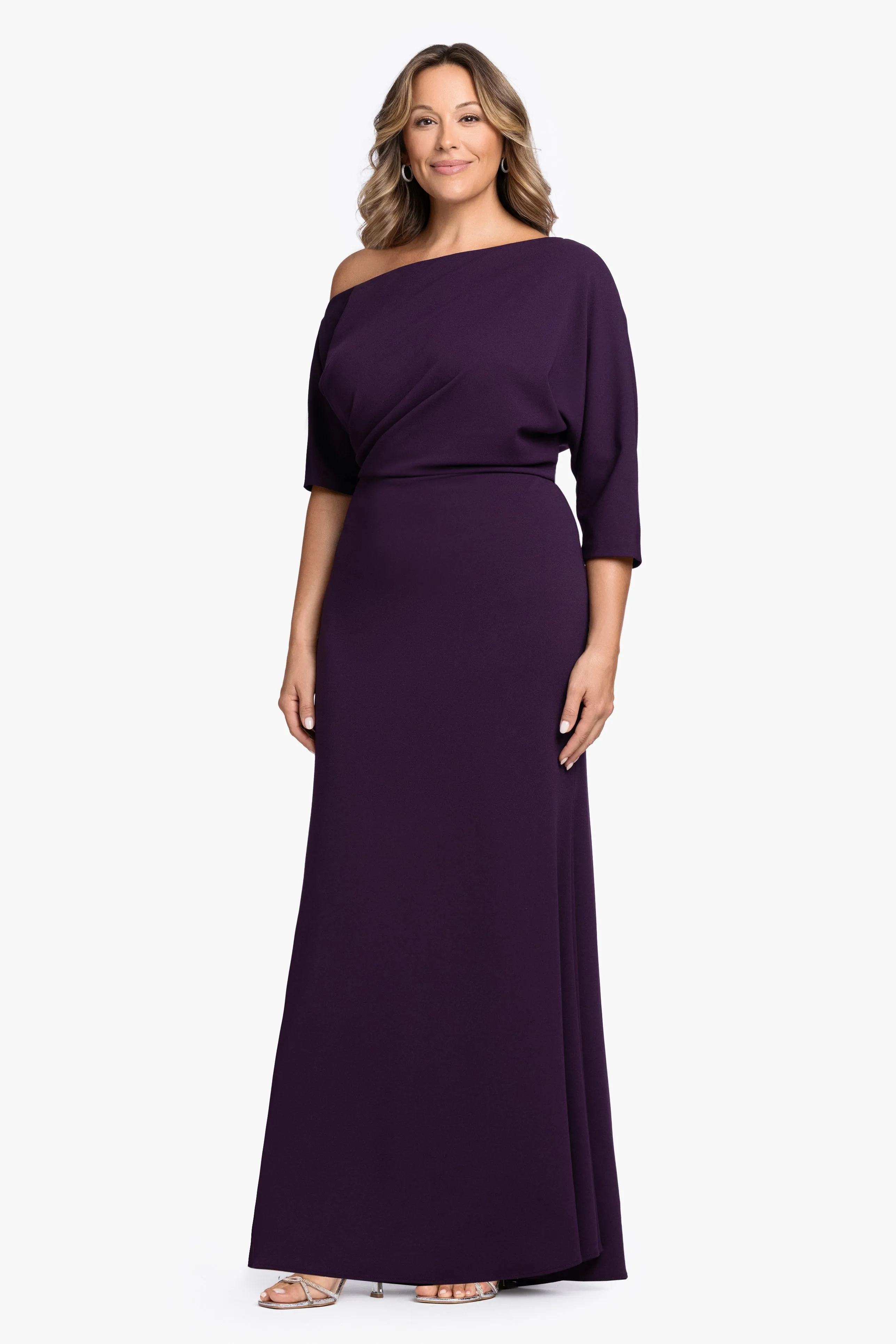 “Madeline” Plus Scuba Crepe Off The Shoulder Dress sold by Betsy & Adam product image thumbnail 4