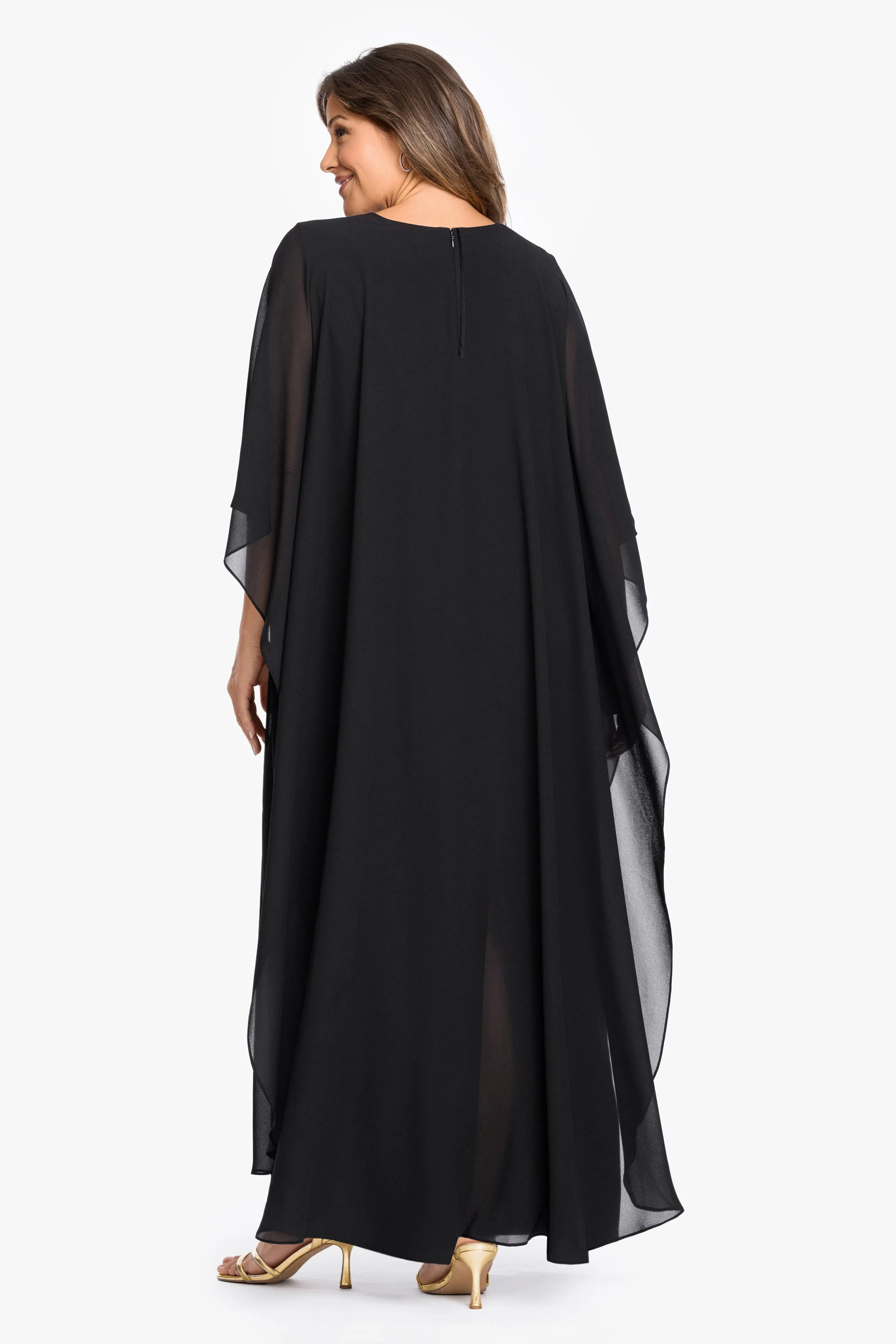“Katherine” Plus Souffle Chiffon Kaftan Dress sold by Betsy & Adam product image thumbnail 3