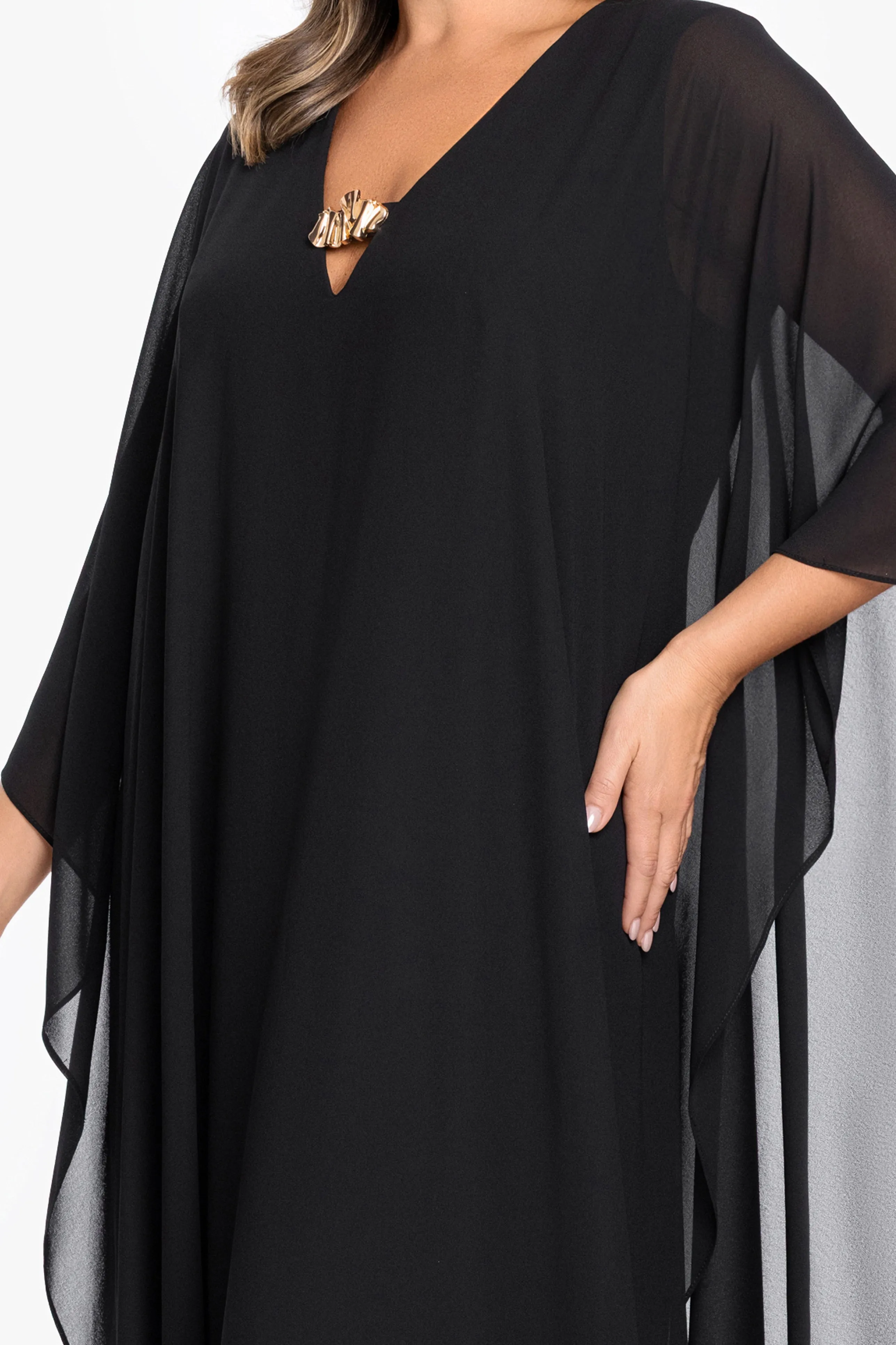 “Katherine” Plus Souffle Chiffon Kaftan Dress sold by Betsy & Adam product image thumbnail 2