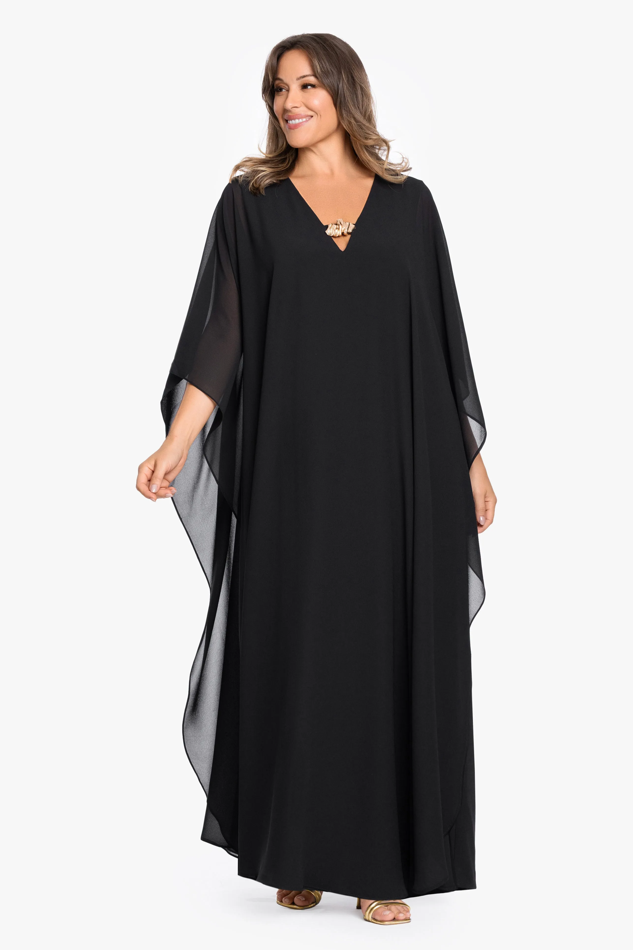 “Katherine” Plus Souffle Chiffon Kaftan Dress sold by Betsy & Adam product image thumbnail 5