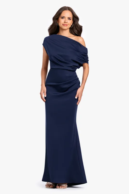 "Lillian" Techno Scuba Ruched Dress made by Betsy & Adam