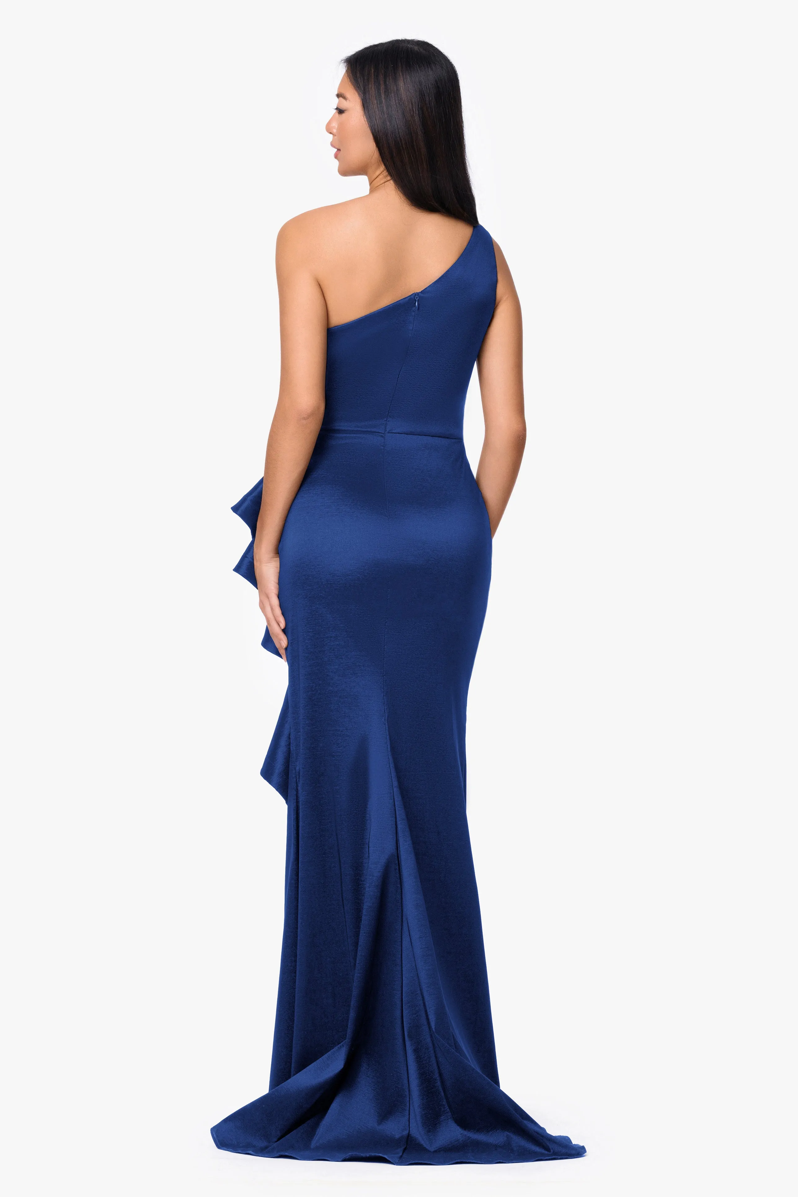 "Evangeline" Taffeta One Shoulder Dress sold by Betsy & Adam product image thumbnail 3
