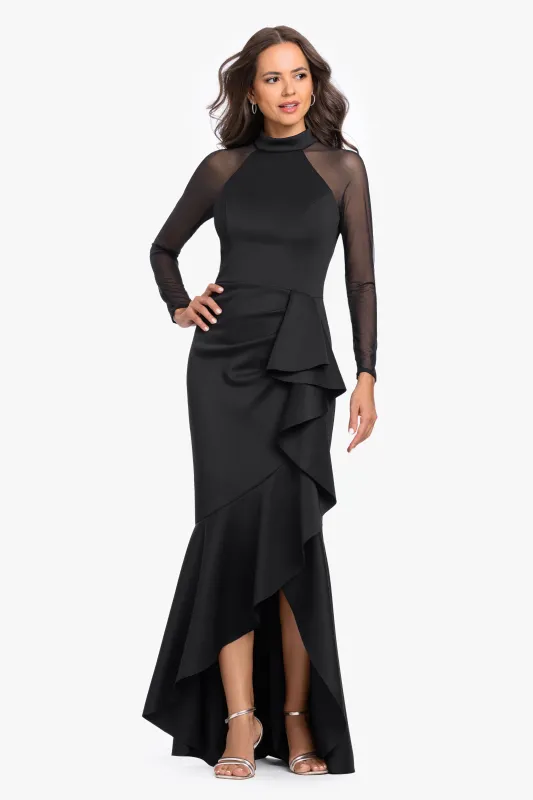 "Blair" Techno Scuba Mesh Long Sleeve Dress made by Betsy & Adam