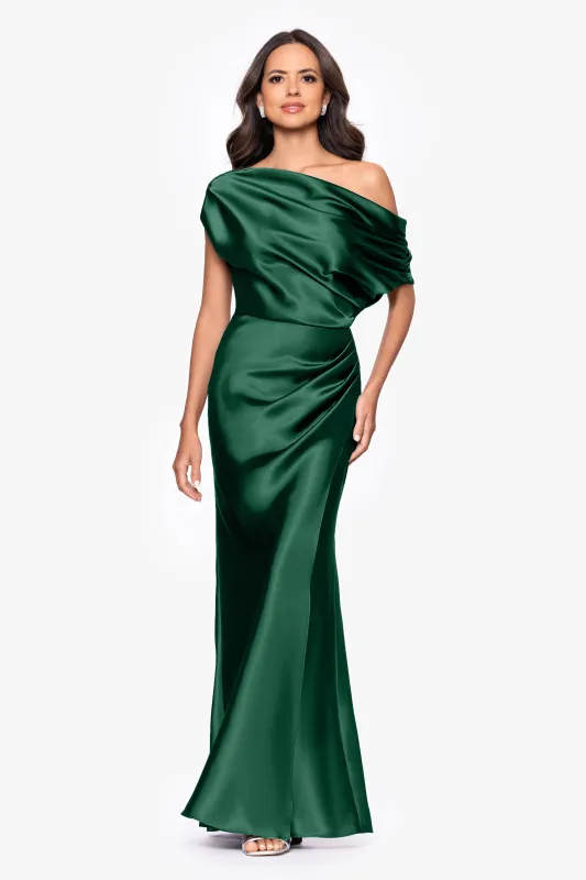 "Sofia" Satin Drop Shoulder Dress made by Betsy & Adam