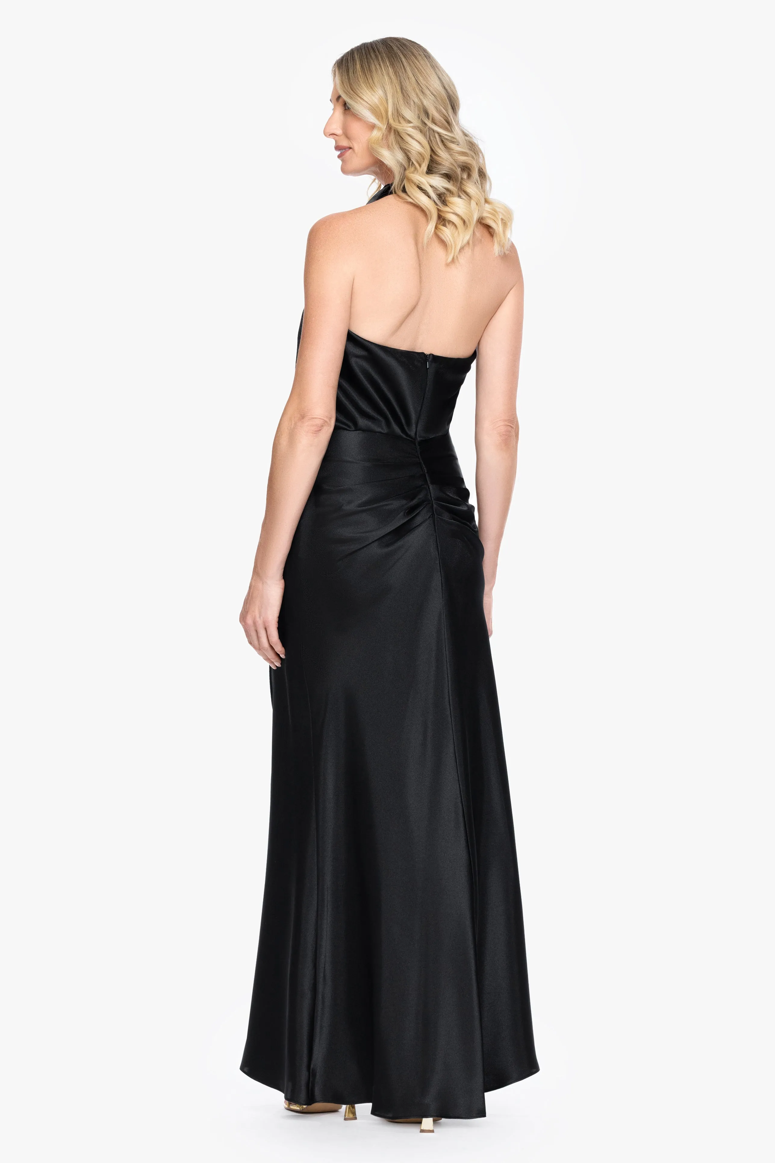 "Willow" Satin Halter Asymmetrical Dress sold by Betsy & Adam product image thumbnail 3