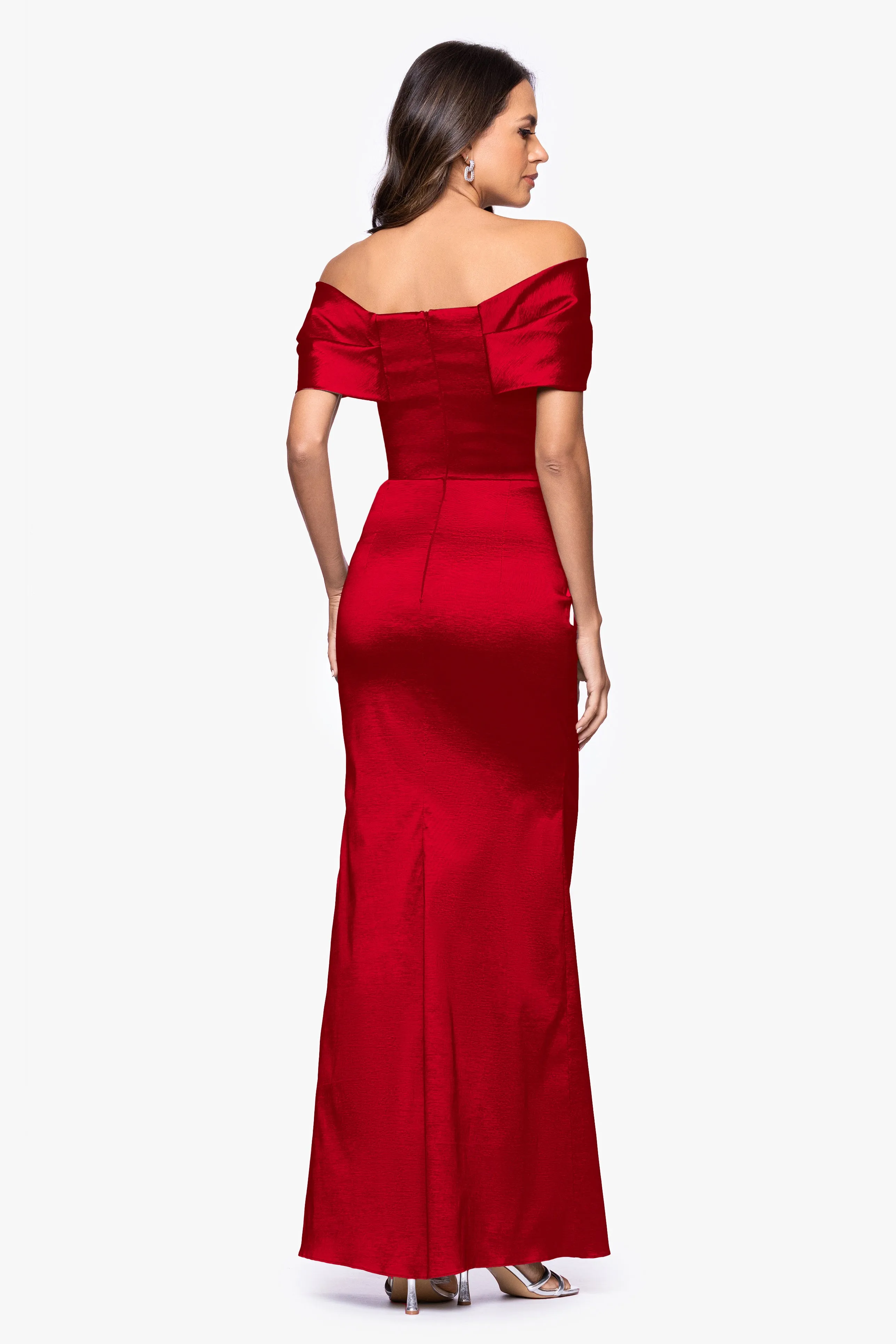 "Gia" Taffeta Twist Off the Shoulder Dress sold by Betsy & Adam product image thumbnail 3