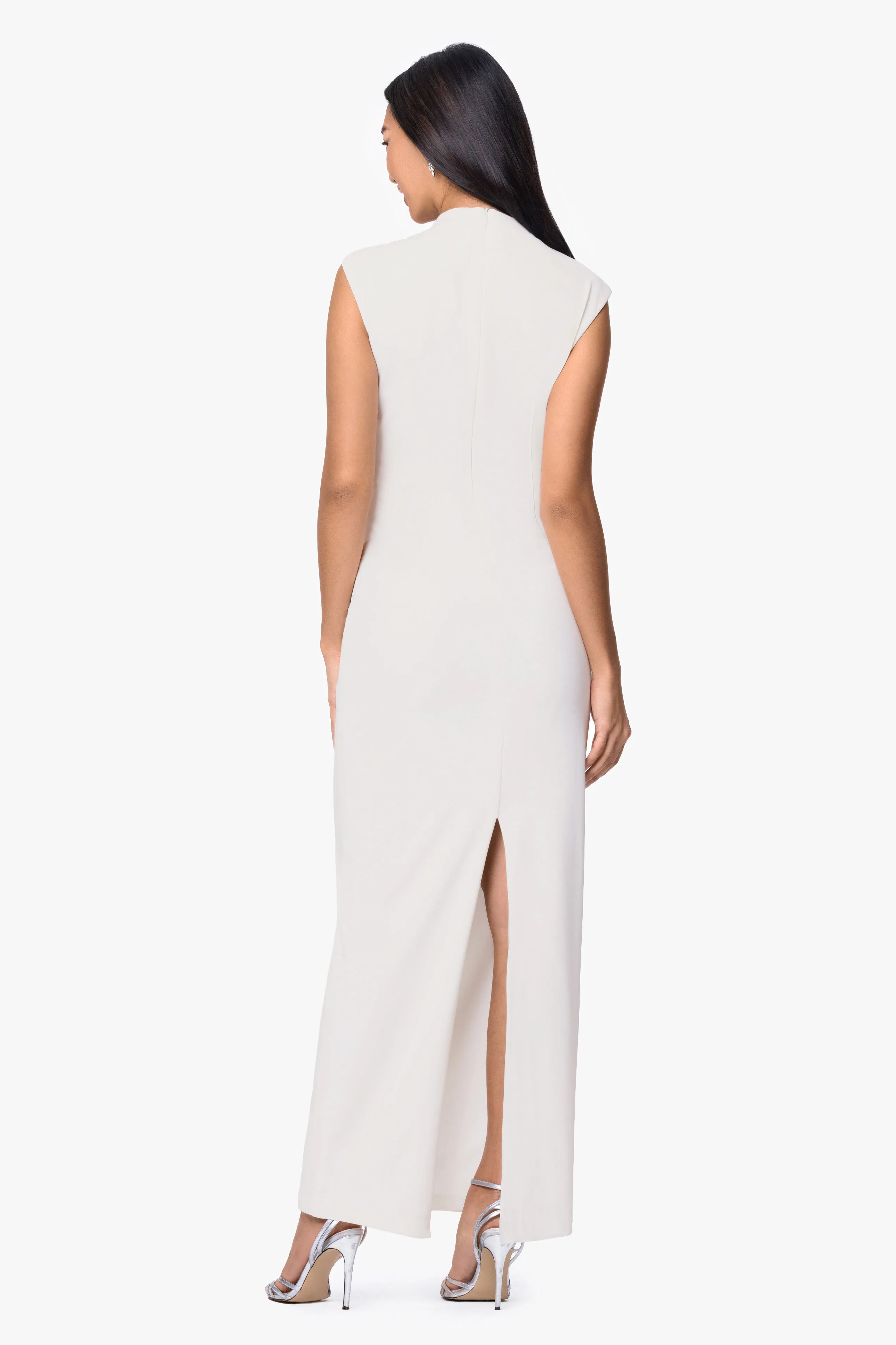 “Katalina” Scuba Crepe Ruched Mock Neck Dress sold by Betsy & Adam product image thumbnail 3