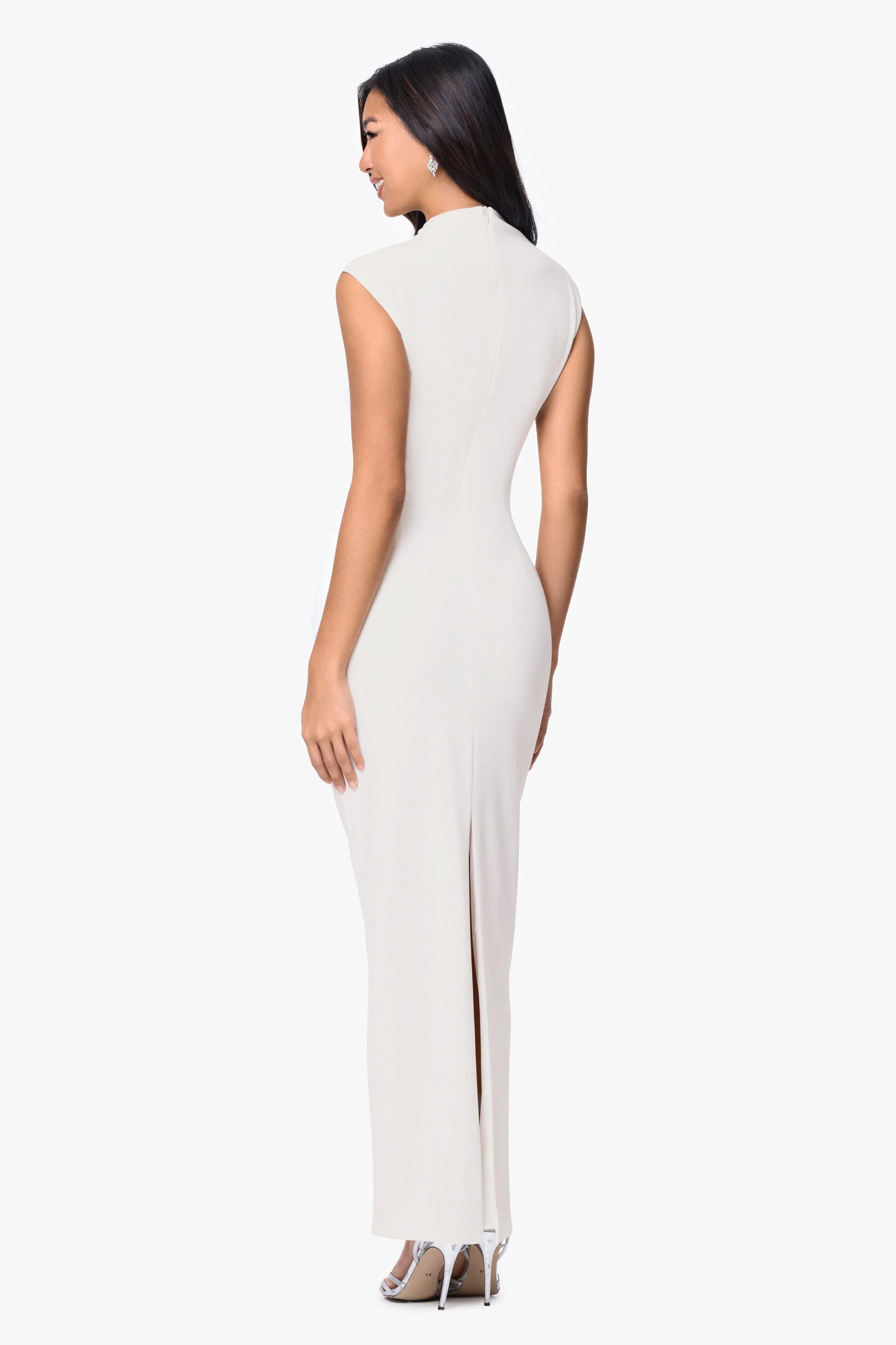 “Katalina” Scuba Crepe Ruched Mock Neck Dress sold by Betsy & Adam product image thumbnail 4