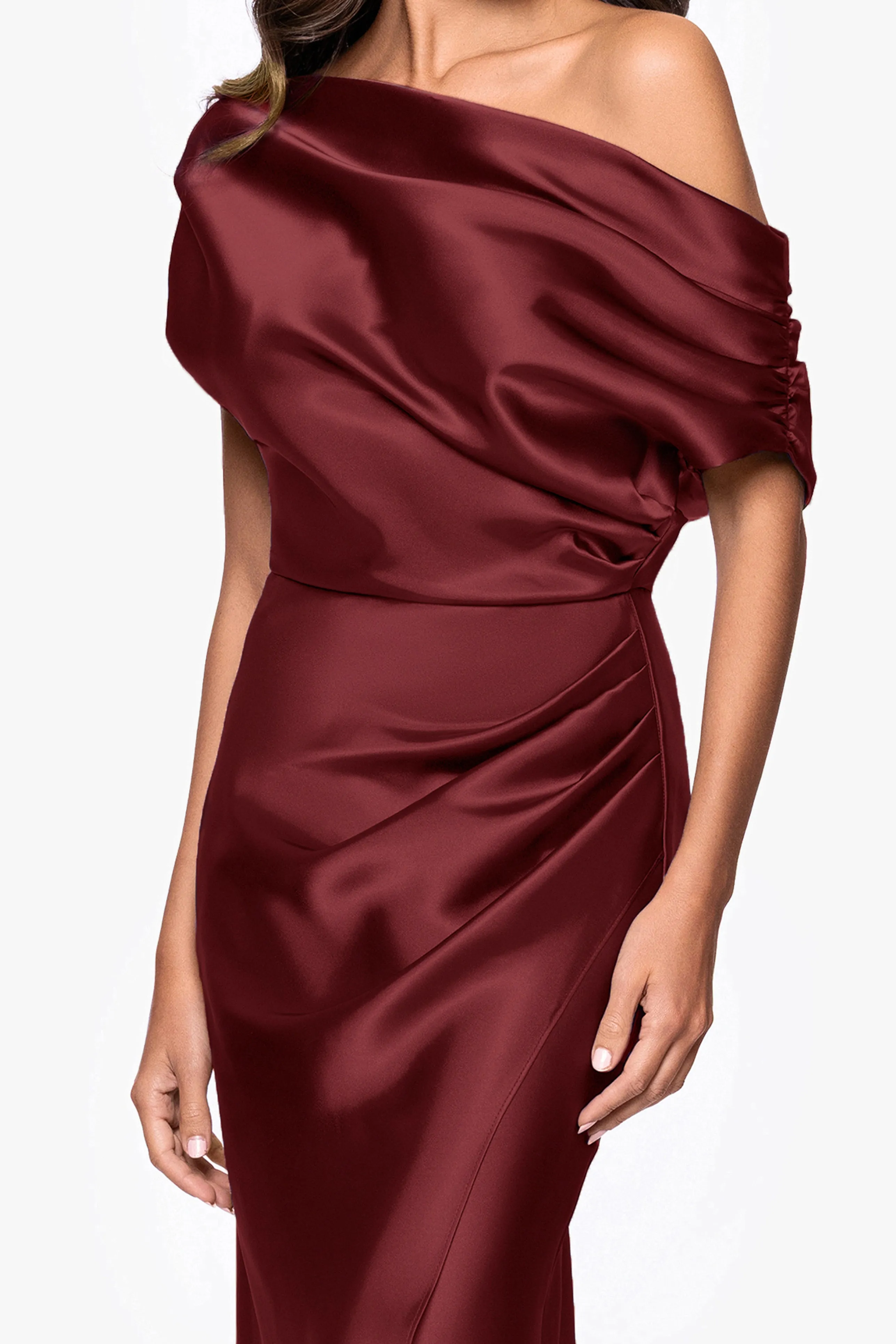 "Sofia" Satin Drop Shoulder Dress sold by Betsy & Adam product image thumbnail 2