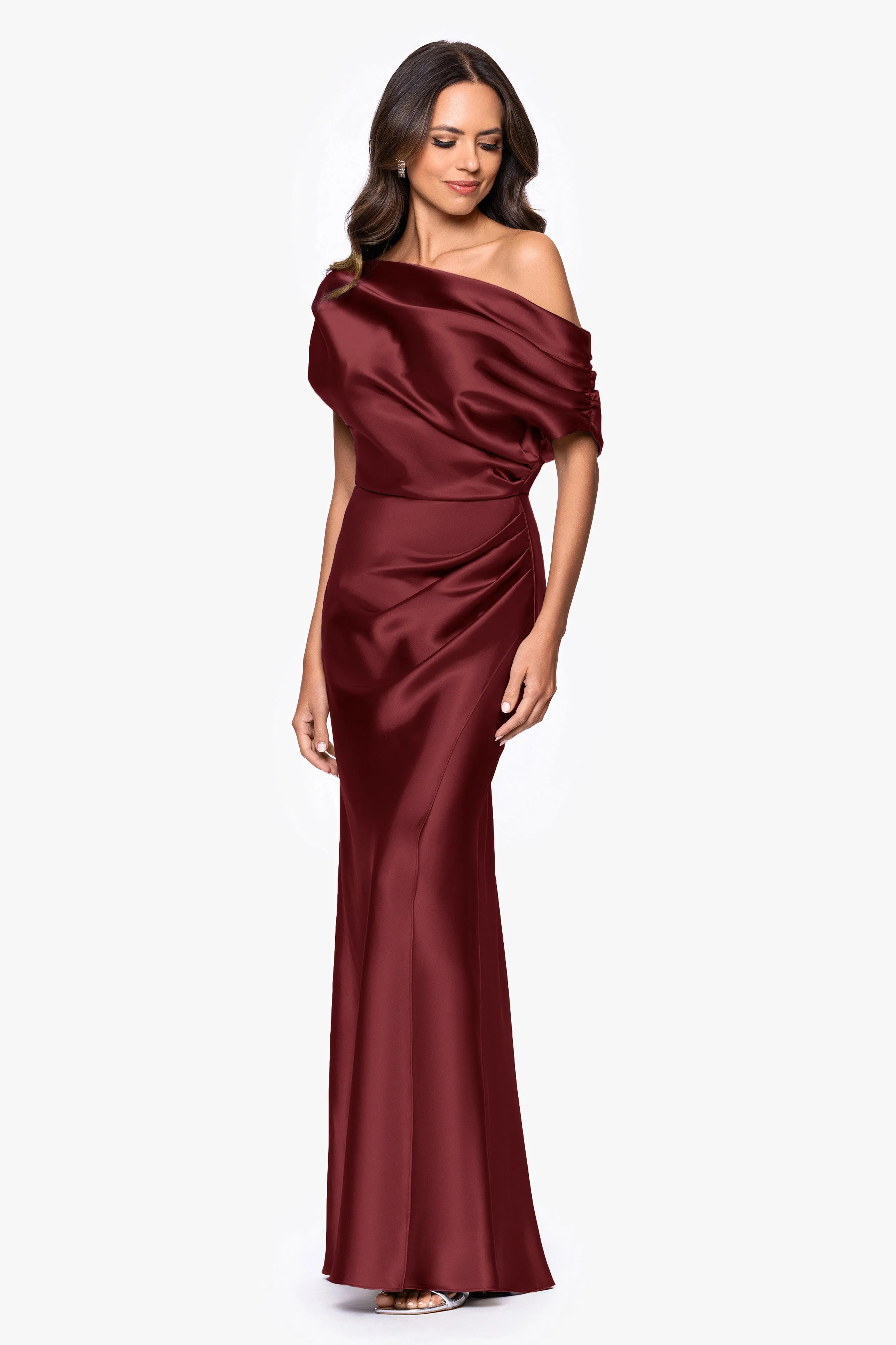 "Sofia" Satin Drop Shoulder Dress sold by Betsy & Adam product image thumbnail 4