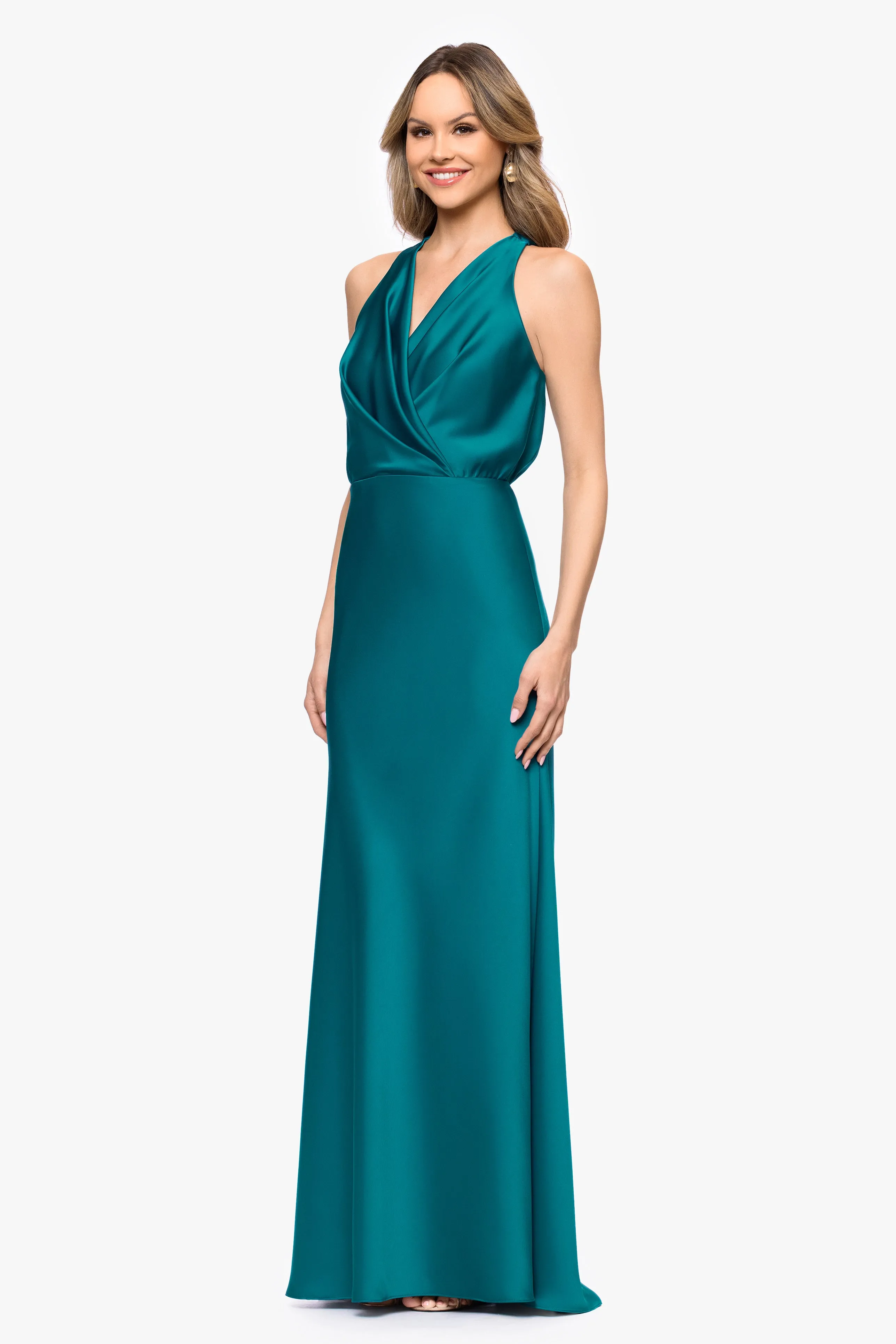 "Zoella" Petite Satin V-Neck Dress sold by Betsy & Adam product image thumbnail 4