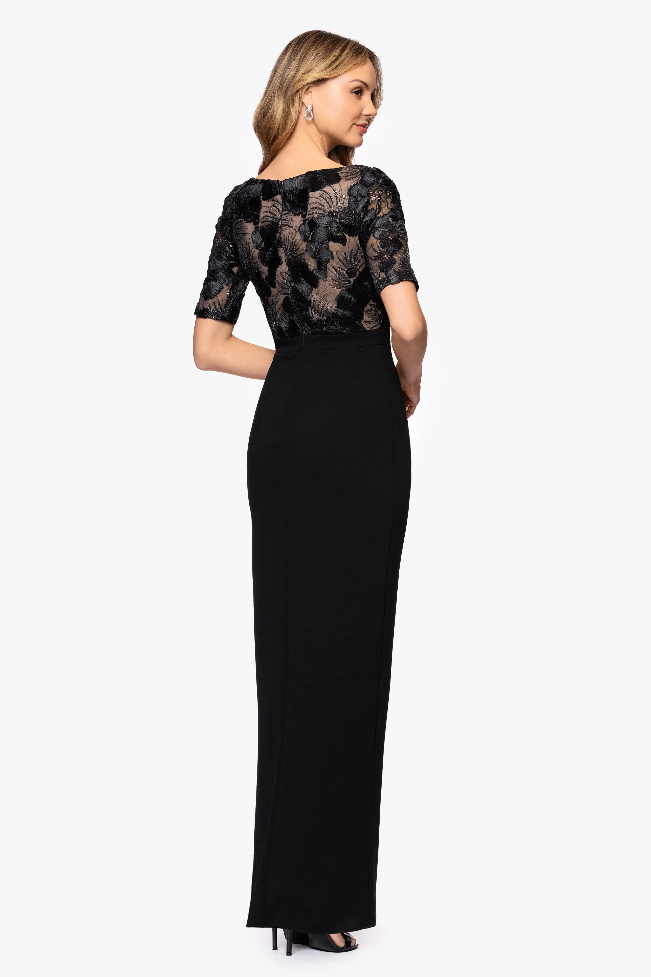 “Mel” Petite Soutache & Scuba Crepe Dress sold by Betsy & Adam product image thumbnail 4