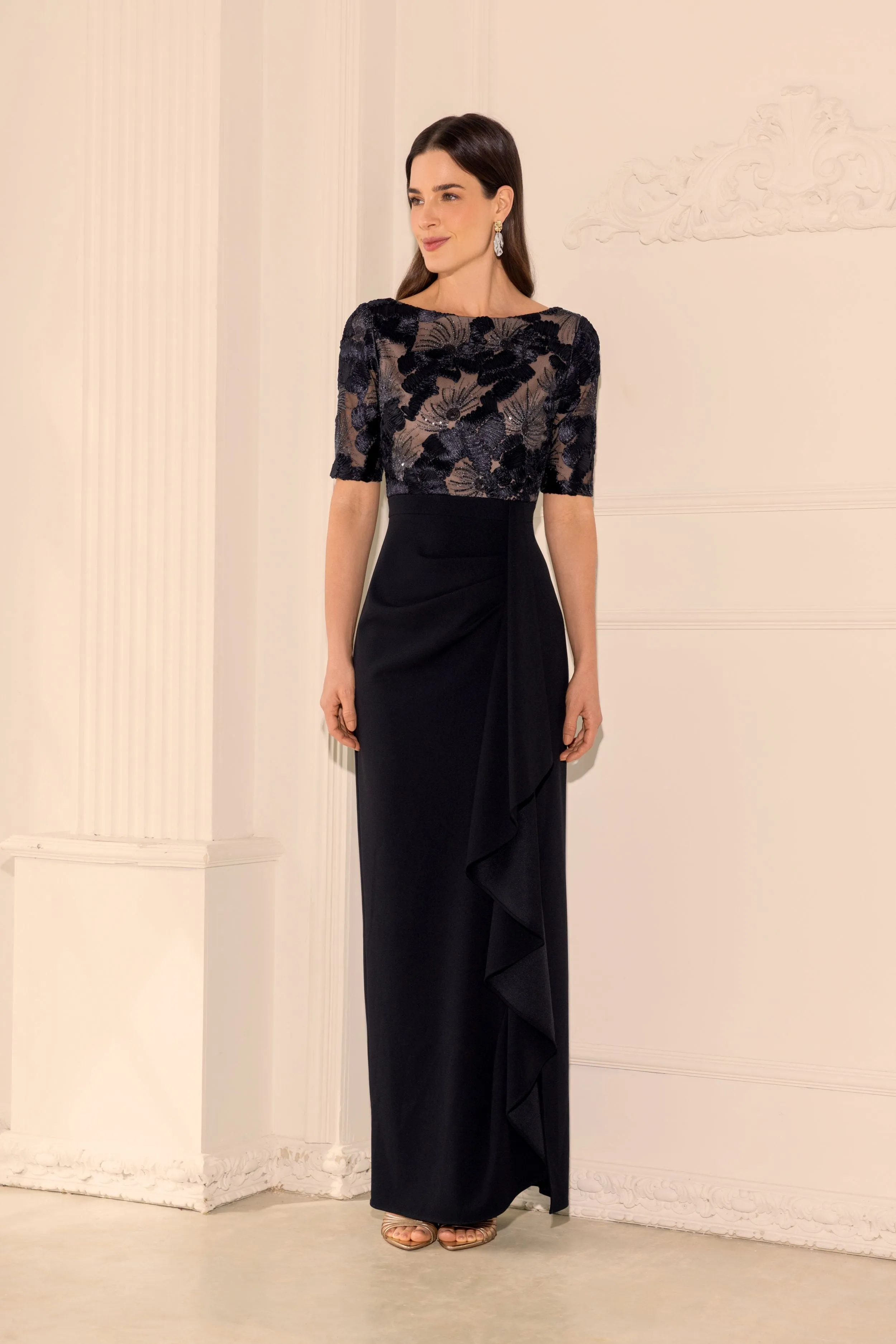 “Mel” Petite Soutache & Scuba Crepe Dress sold by Betsy & Adam