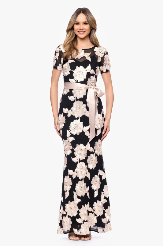 "Giselle" Soutache Mesh Short Sleeve Dress made by Betsy & Adam