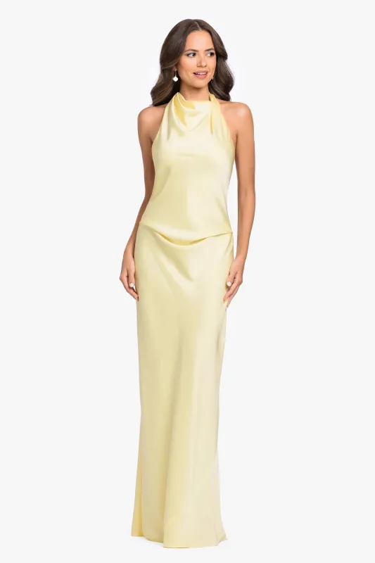 "Amina" Satin Halter Dress made by Betsy & Adam