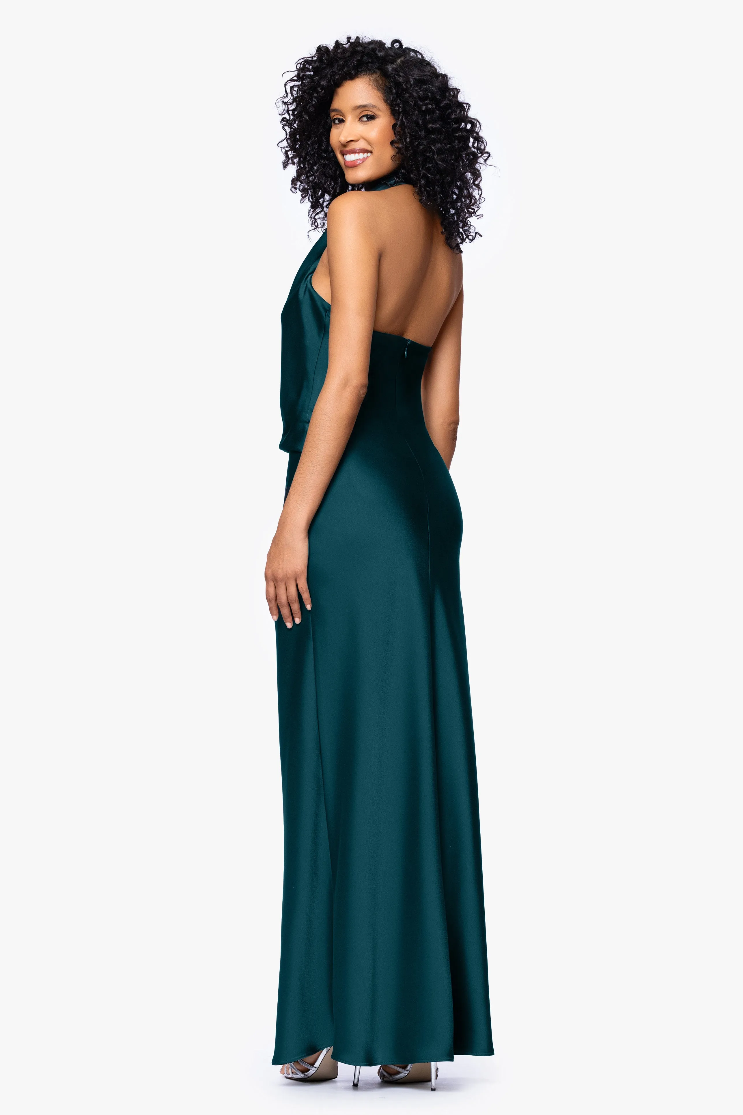 "Erica" Satin Halter Dress sold by Betsy & Adam product image thumbnail 3