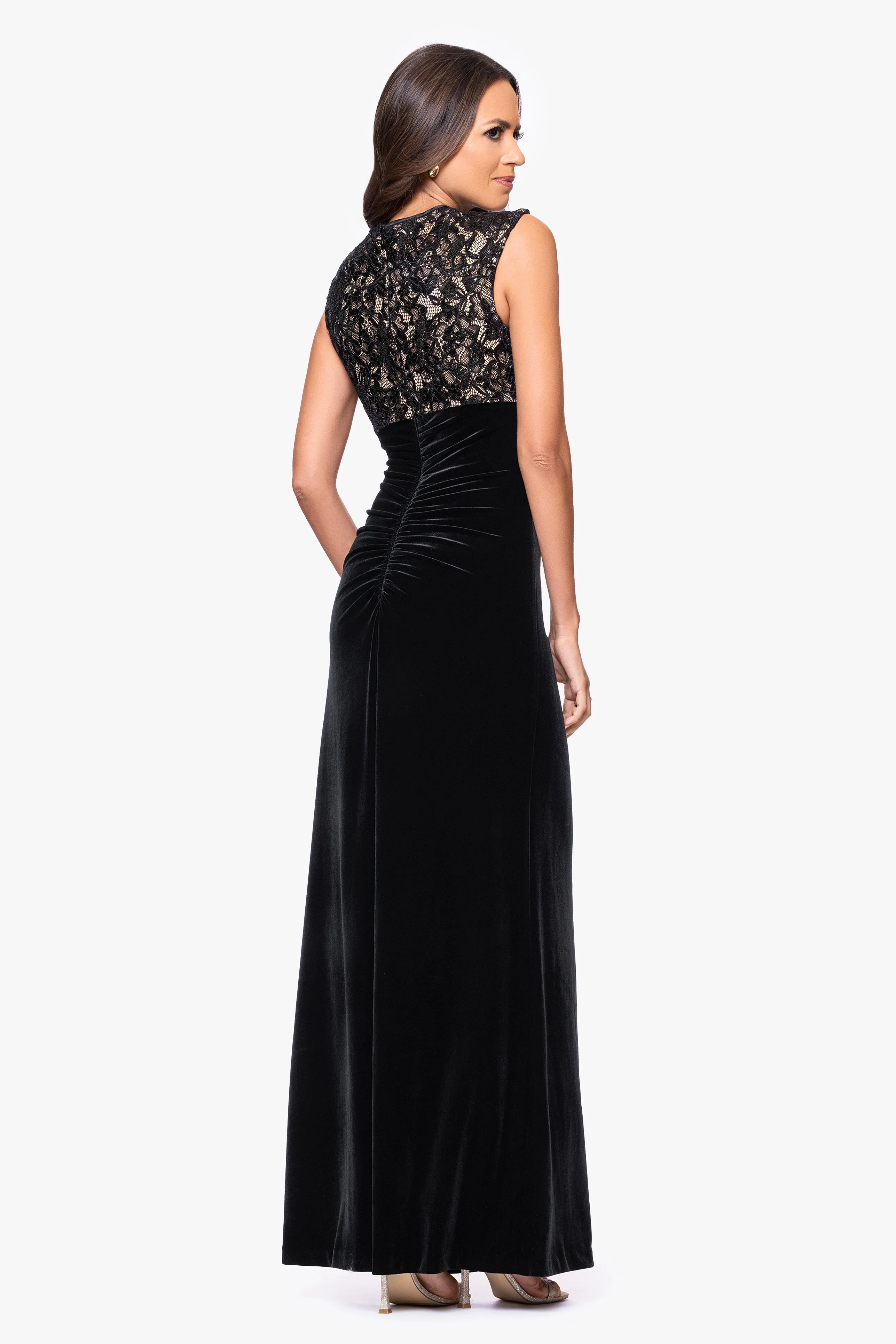 "Maylin" Lace Bodice & Velvet Skirt Dress sold by Betsy & Adam product image thumbnail 3