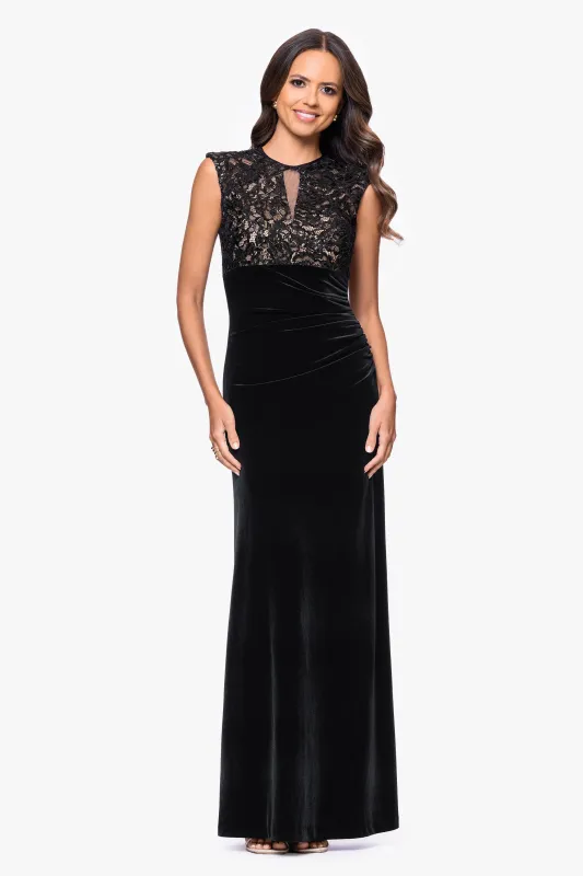 "Maylin" Lace Bodice & Velvet Skirt Dress made by Betsy & Adam