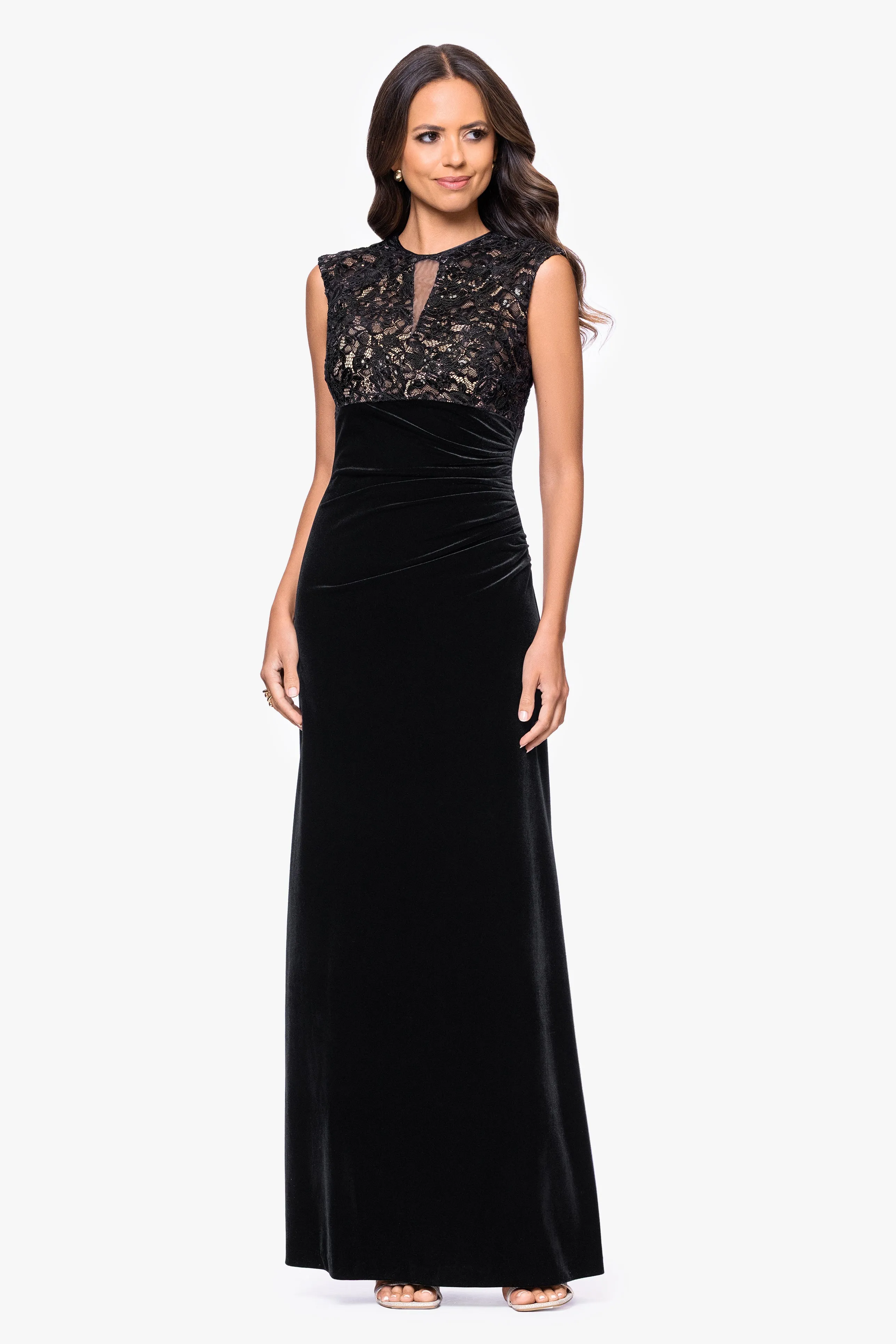 "Maylin" Lace Bodice & Velvet Skirt Dress sold by Betsy & Adam product image thumbnail 4