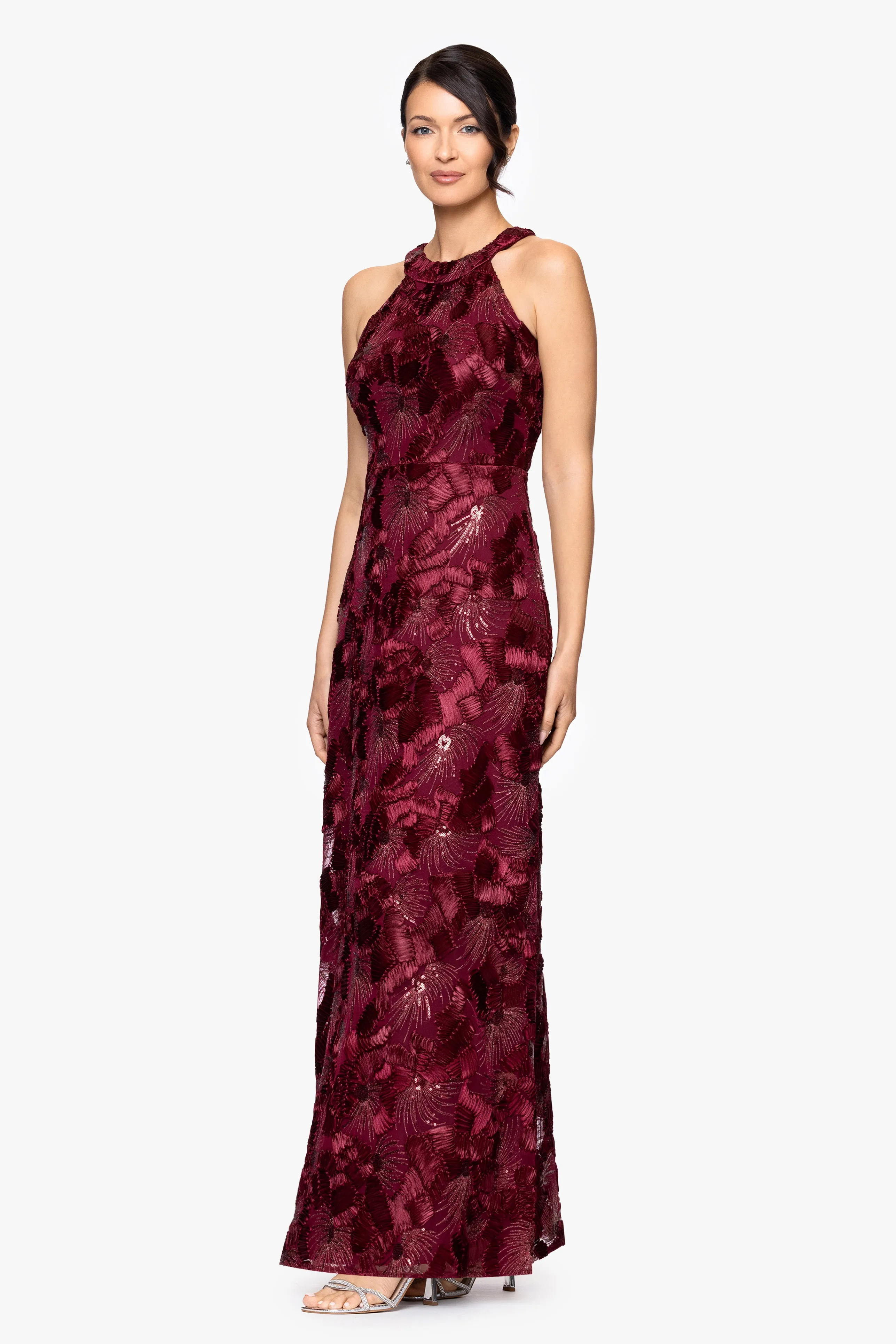 “Fabiana” Petite Soutache Sequin Halter Neck Dress sold by Betsy & Adam product image thumbnail 4