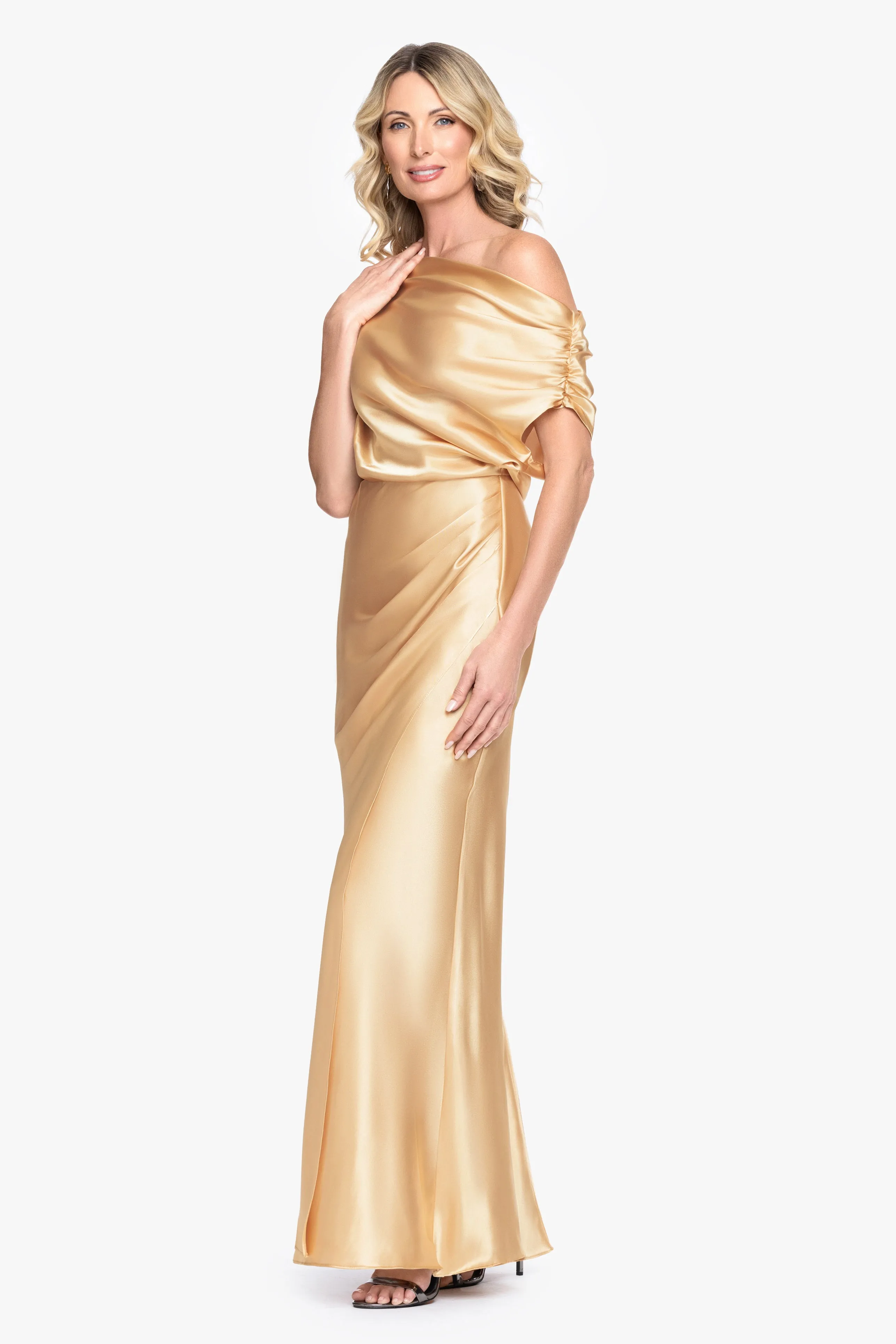 "Sofia" Satin Drop Shoulder Dress sold by Betsy & Adam product image thumbnail 4