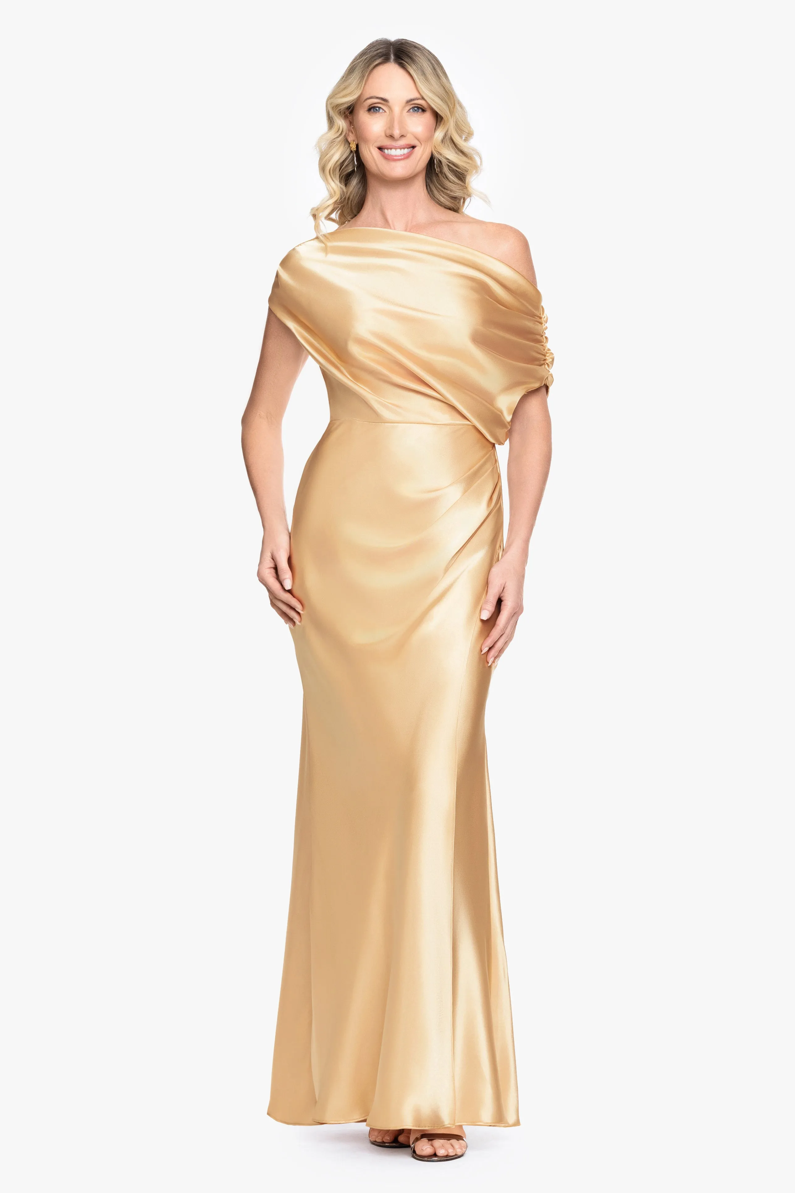 "Sofia" Satin Drop Shoulder Dress sold by Betsy & Adam