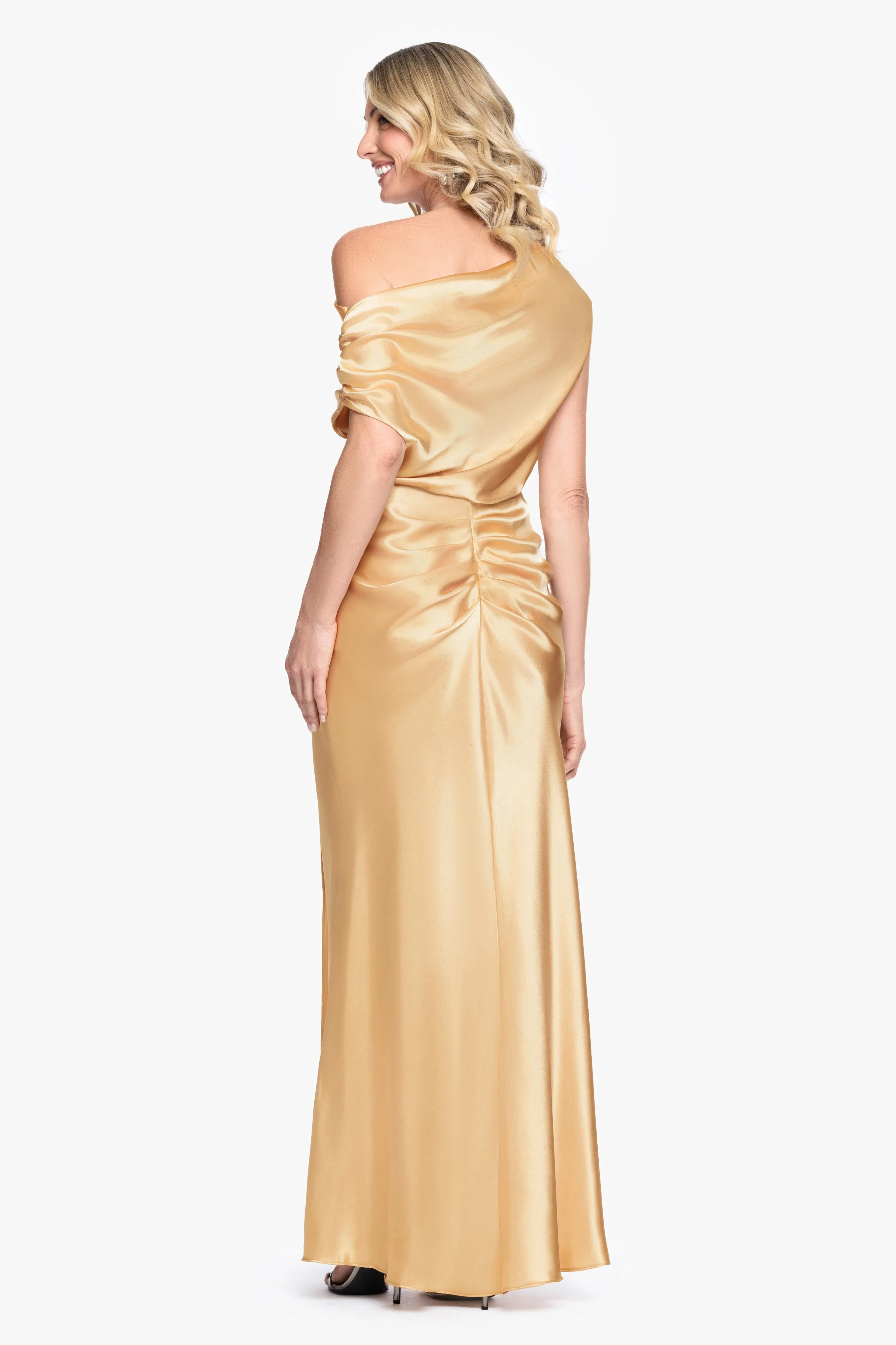 "Sofia" Satin Drop Shoulder Dress sold by Betsy & Adam product image thumbnail 3
