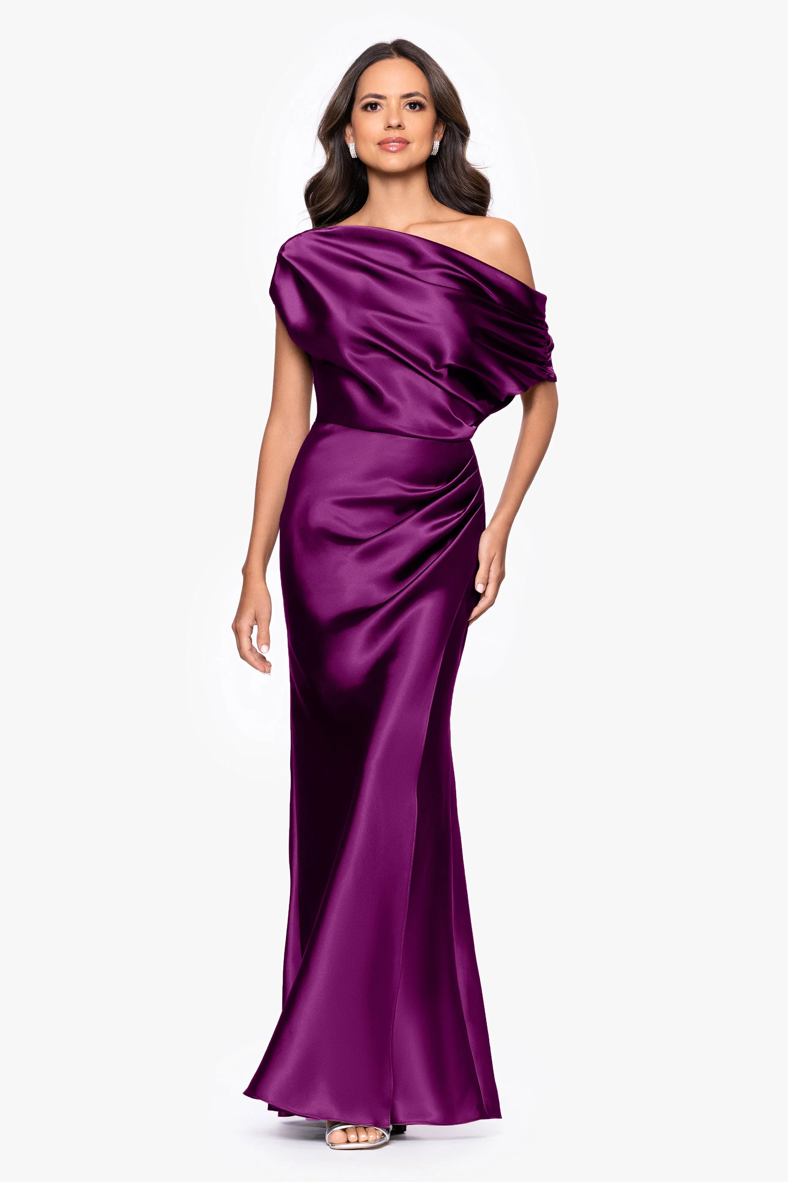 "Sofia" Satin Drop Shoulder Dress sold by Betsy & Adam