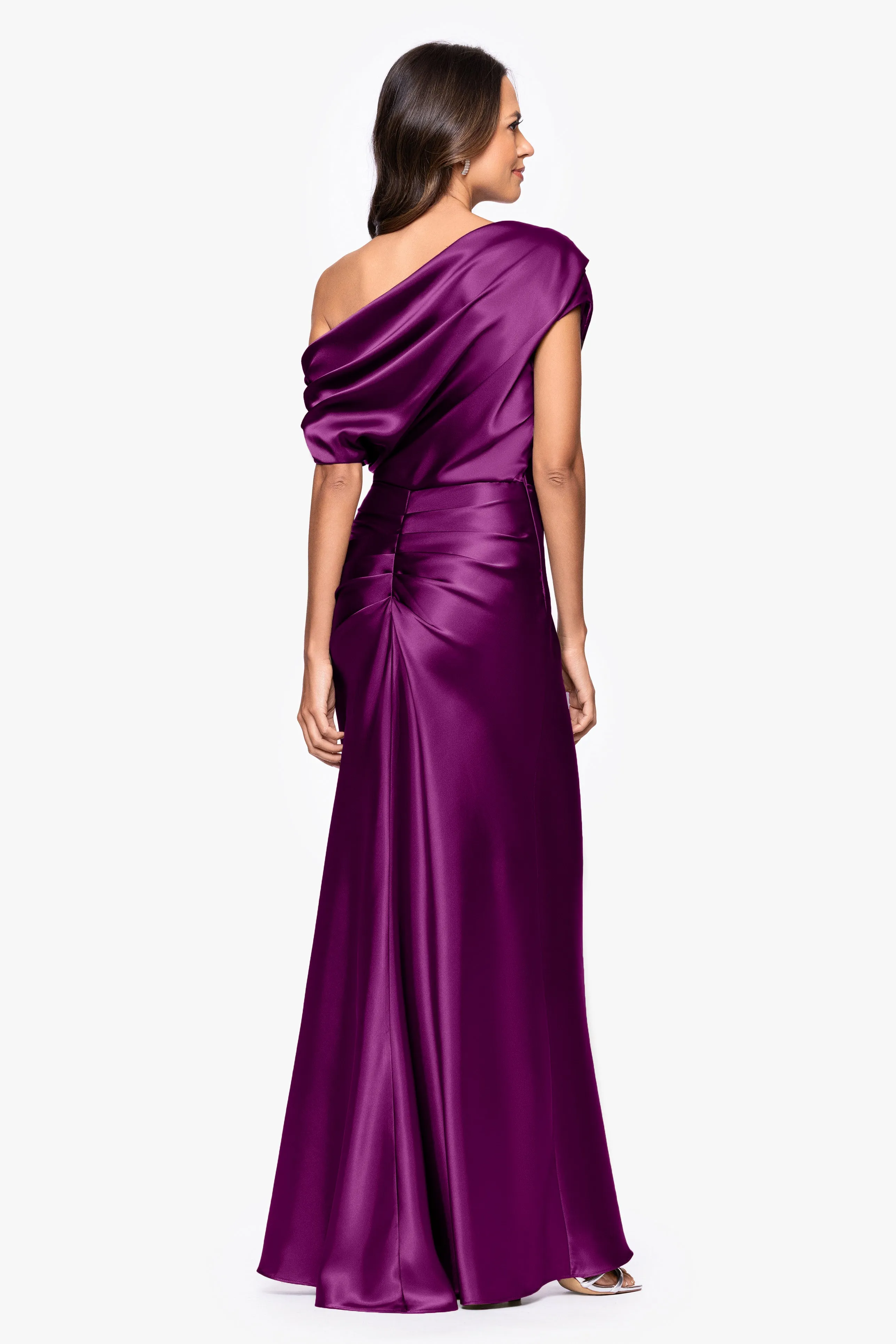 "Sofia" Satin Drop Shoulder Dress sold by Betsy & Adam product image thumbnail 3