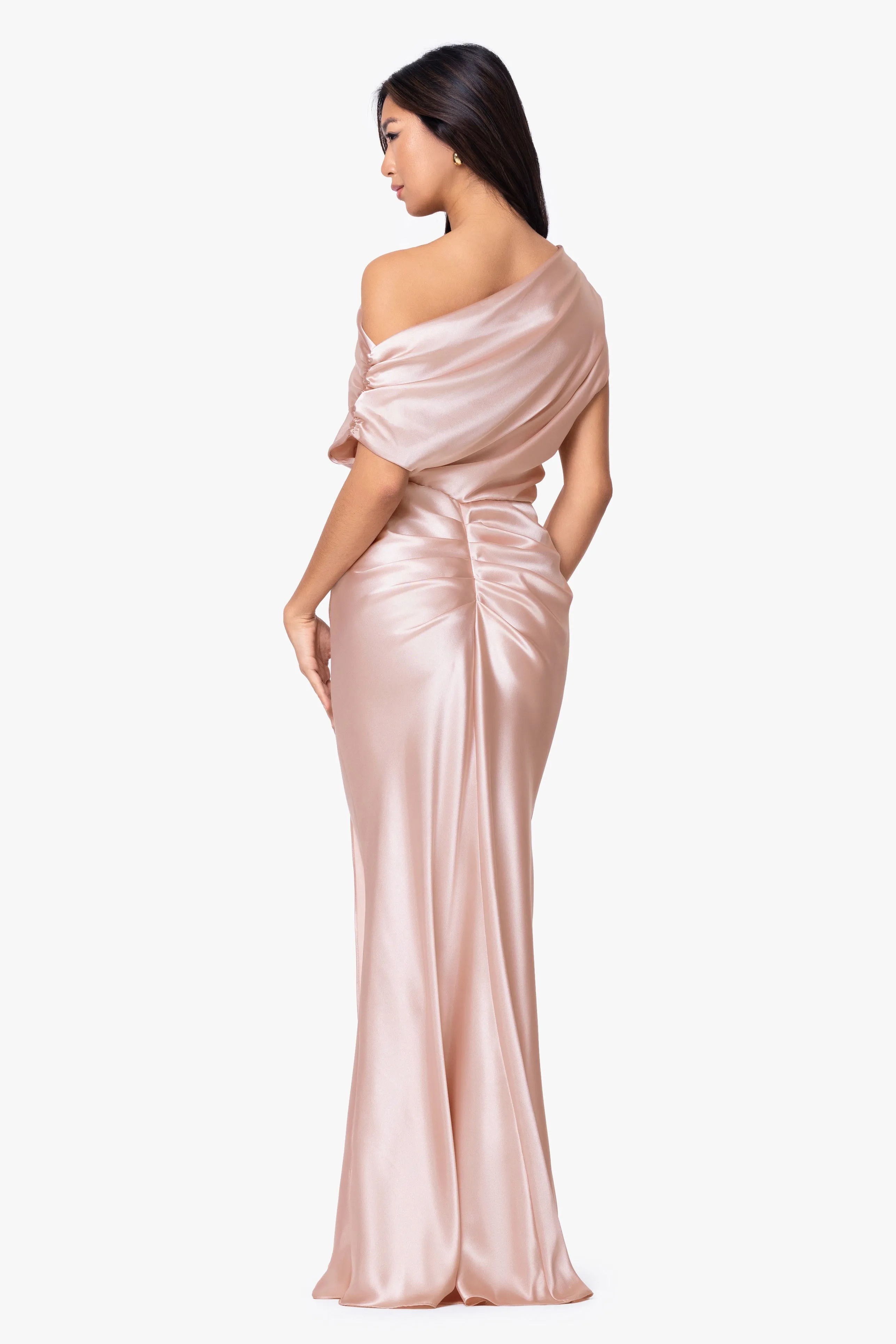 "Sofia" Satin Drop Shoulder Dress sold by Betsy & Adam product image thumbnail 4