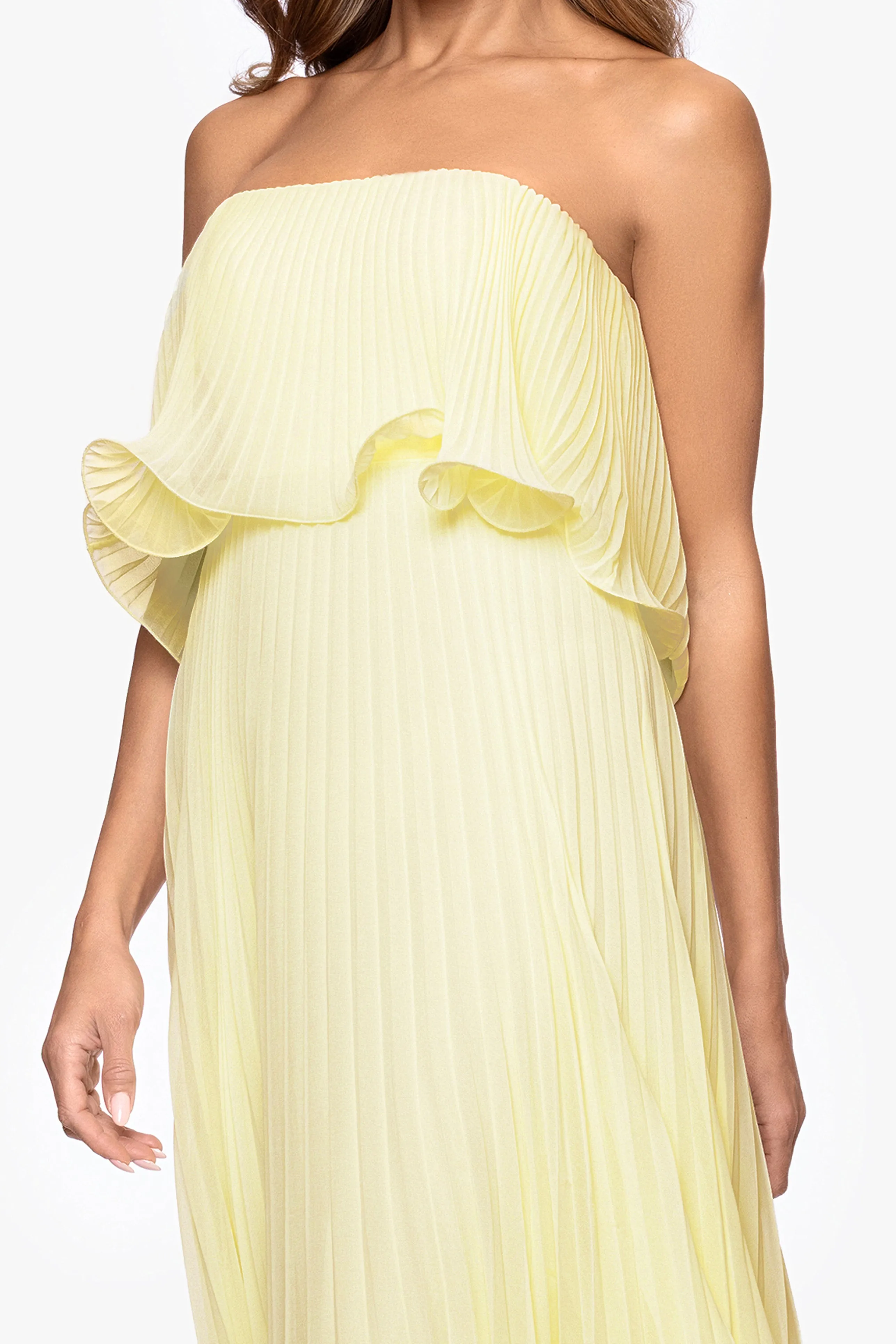 "Zoe" Chiffon Strapless Pleated Dress sold by Betsy & Adam product image thumbnail 2