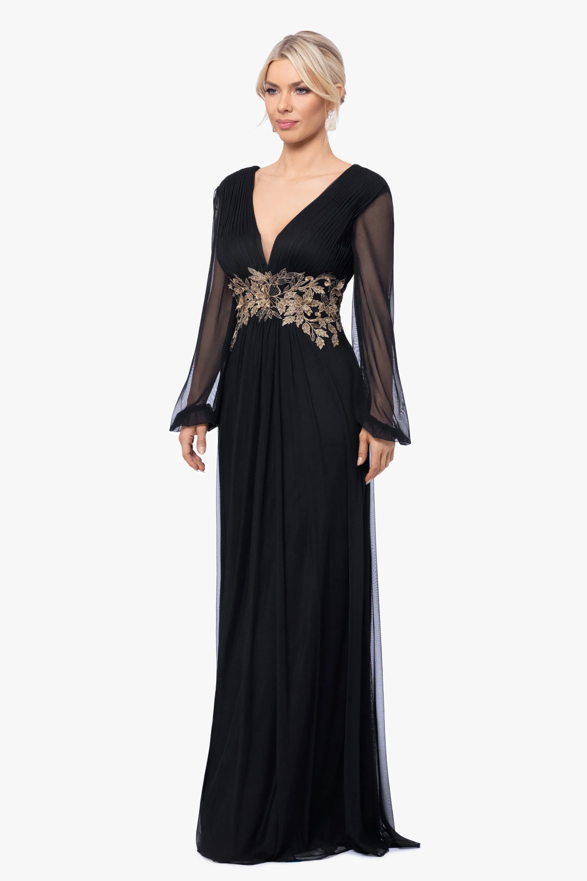 "Rebecca" Mesh Long Sleeve Dress sold by Betsy & Adam product image thumbnail 3