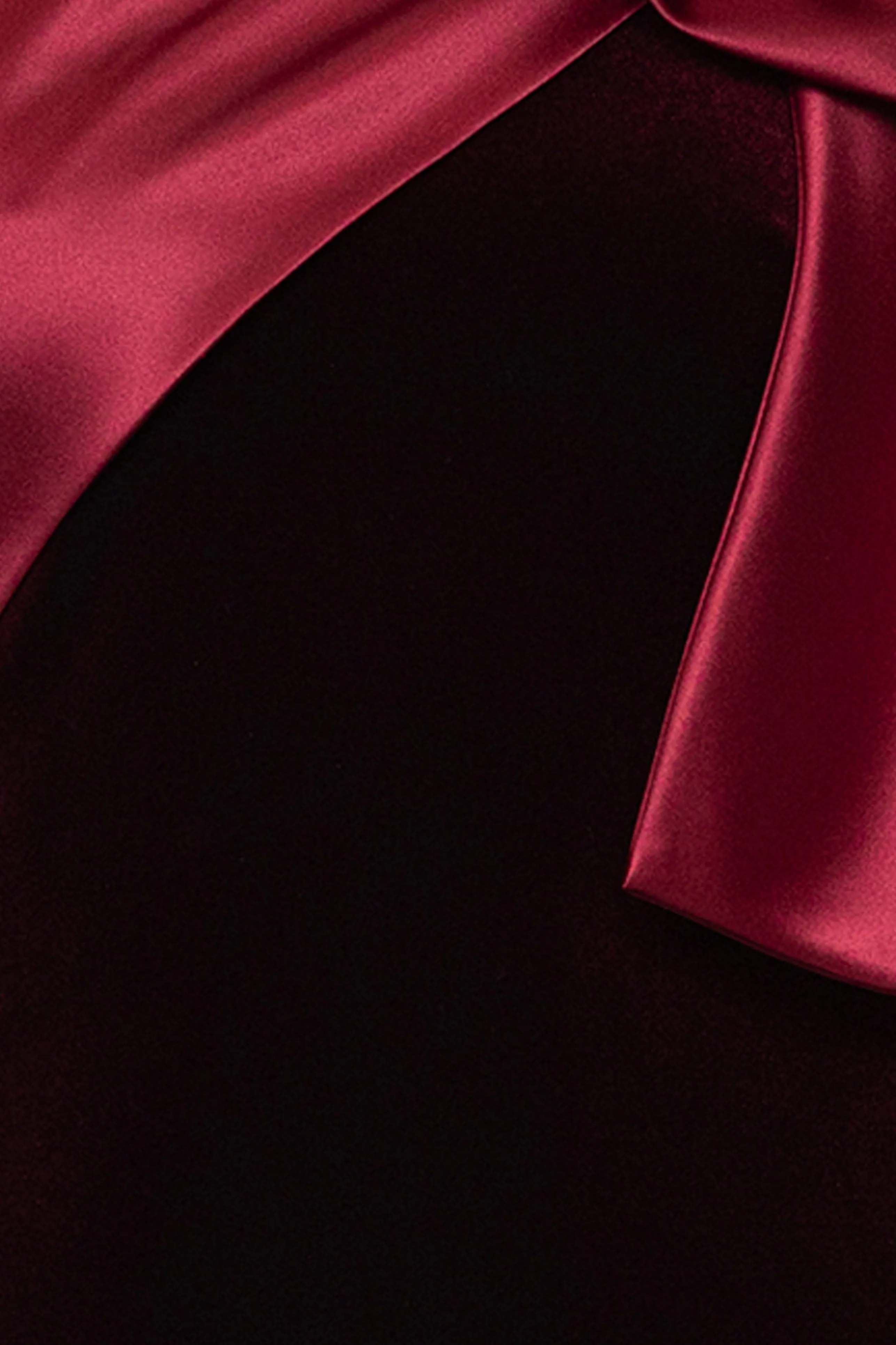 "Elena" Velvet One Shoulder Satin Bow Neckline Dress sold by Betsy & Adam product image thumbnail 5
